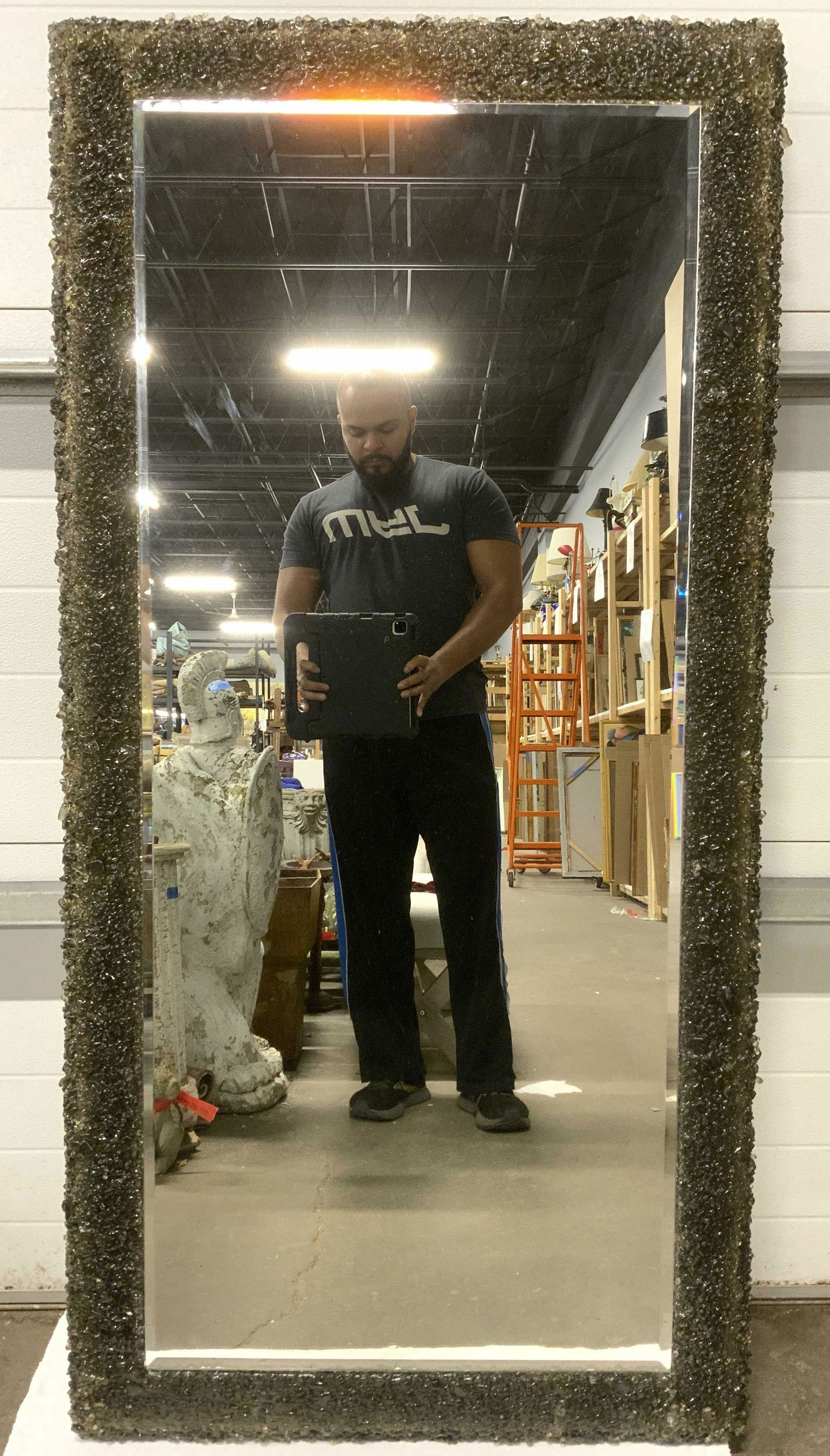 Glass Resin Frame Beveled Wall Mirror (1 of 10)