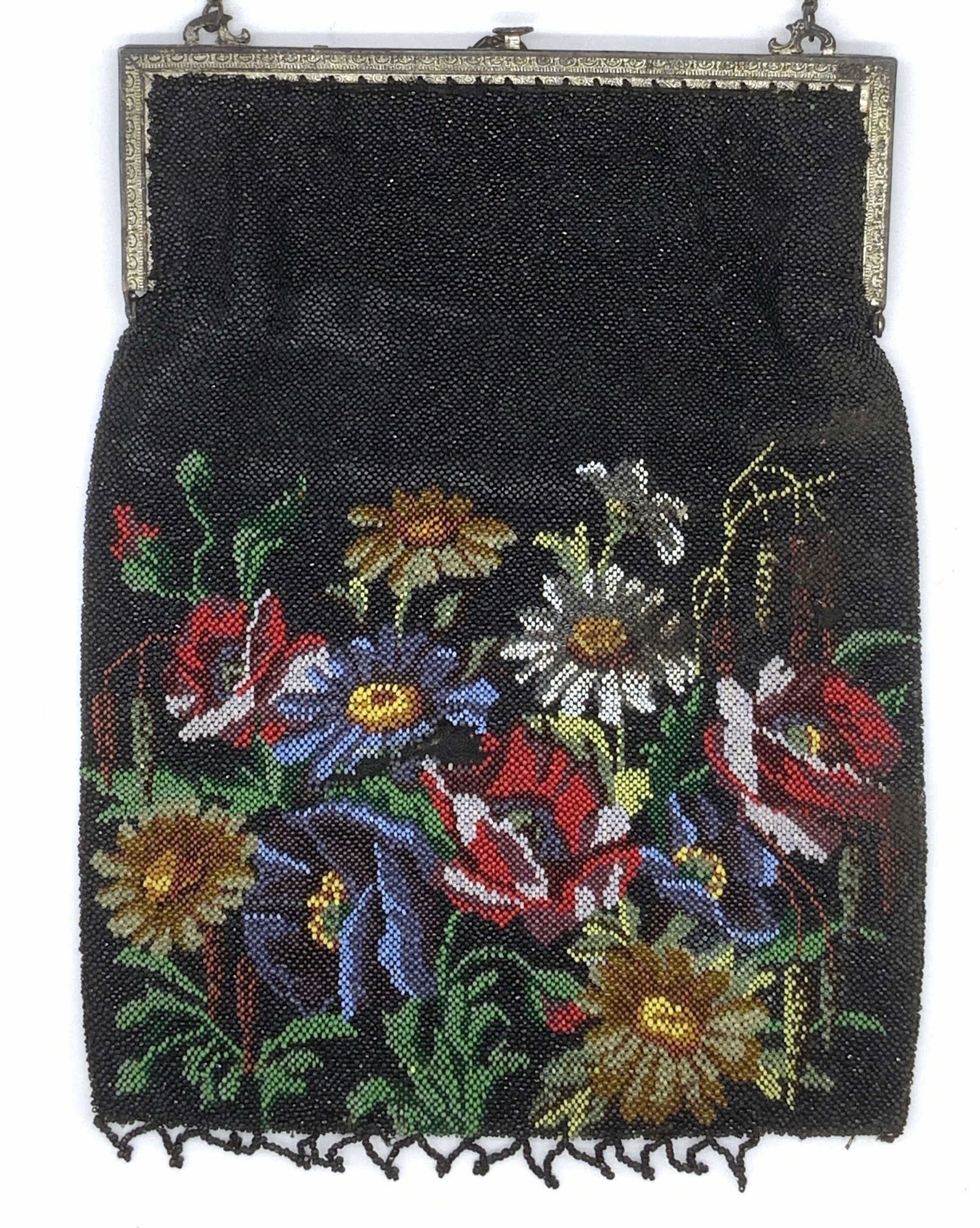 Rare Vtg. Handmade Glass Beaded Flapper Purse (1 of 11)