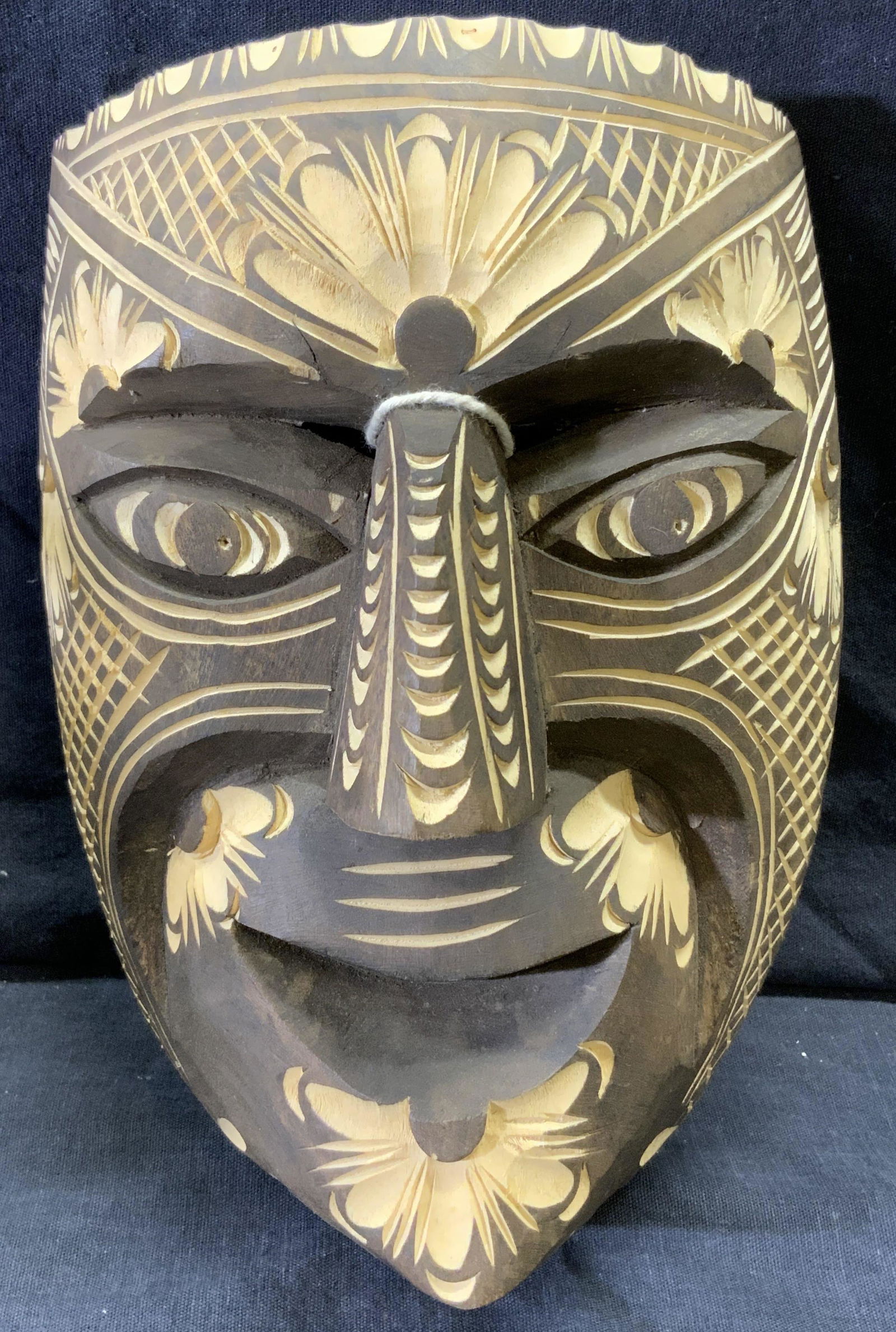 South East Asian Hand Carved Wood Mask (1 of 5)
