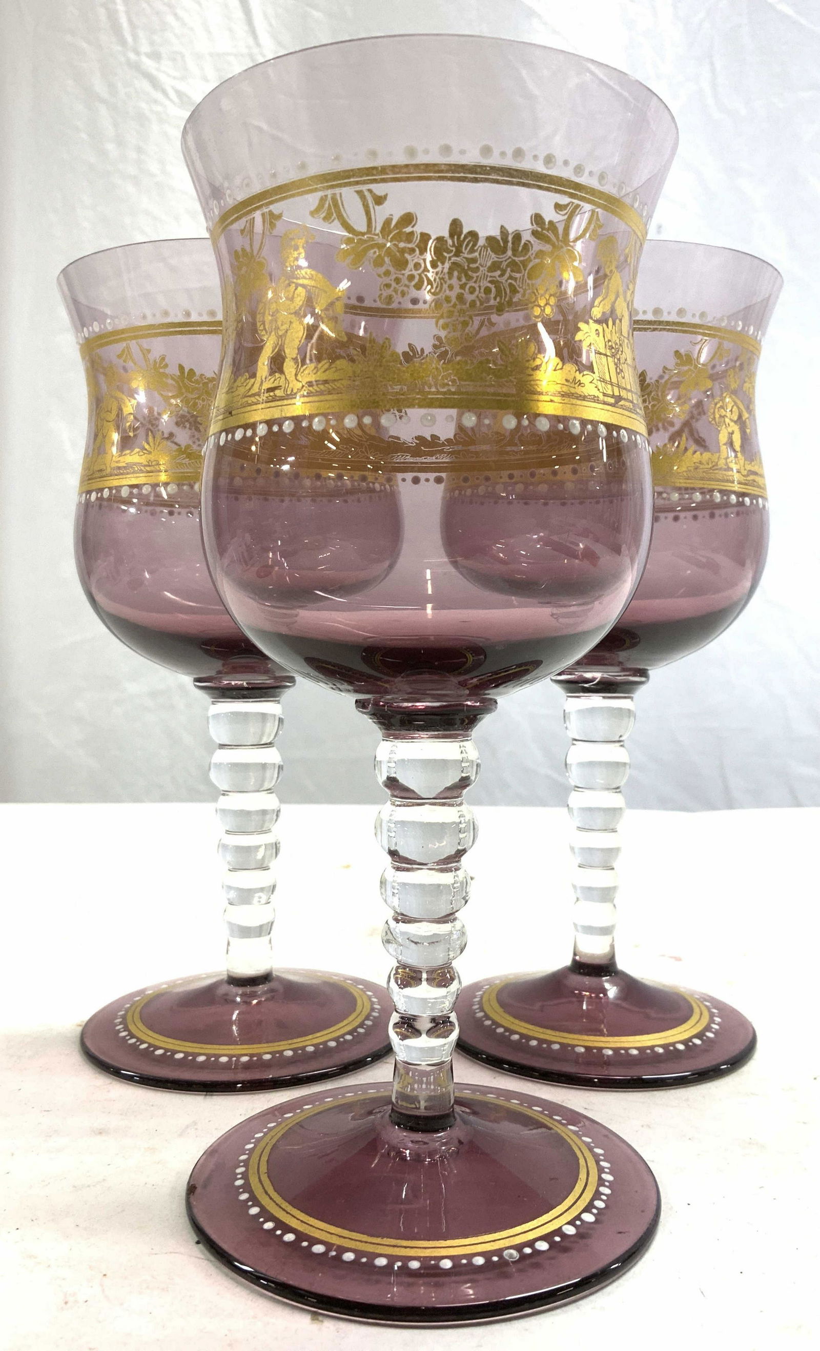 Set 4 Venetian Art Glass Goblets (1 of 10)