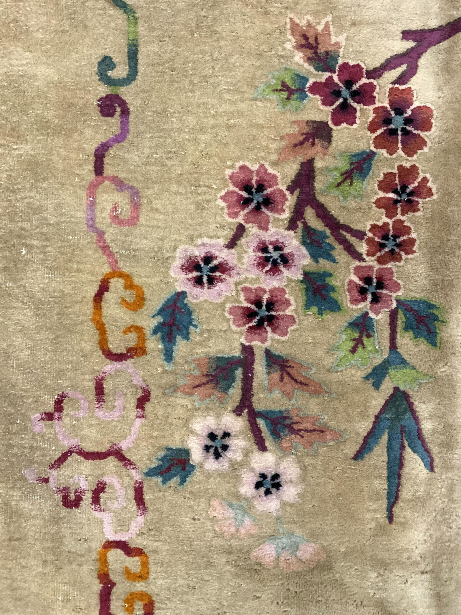 Vtg Room Sz Handmade Chinese Art Deco Wool Rug (1 of 13)