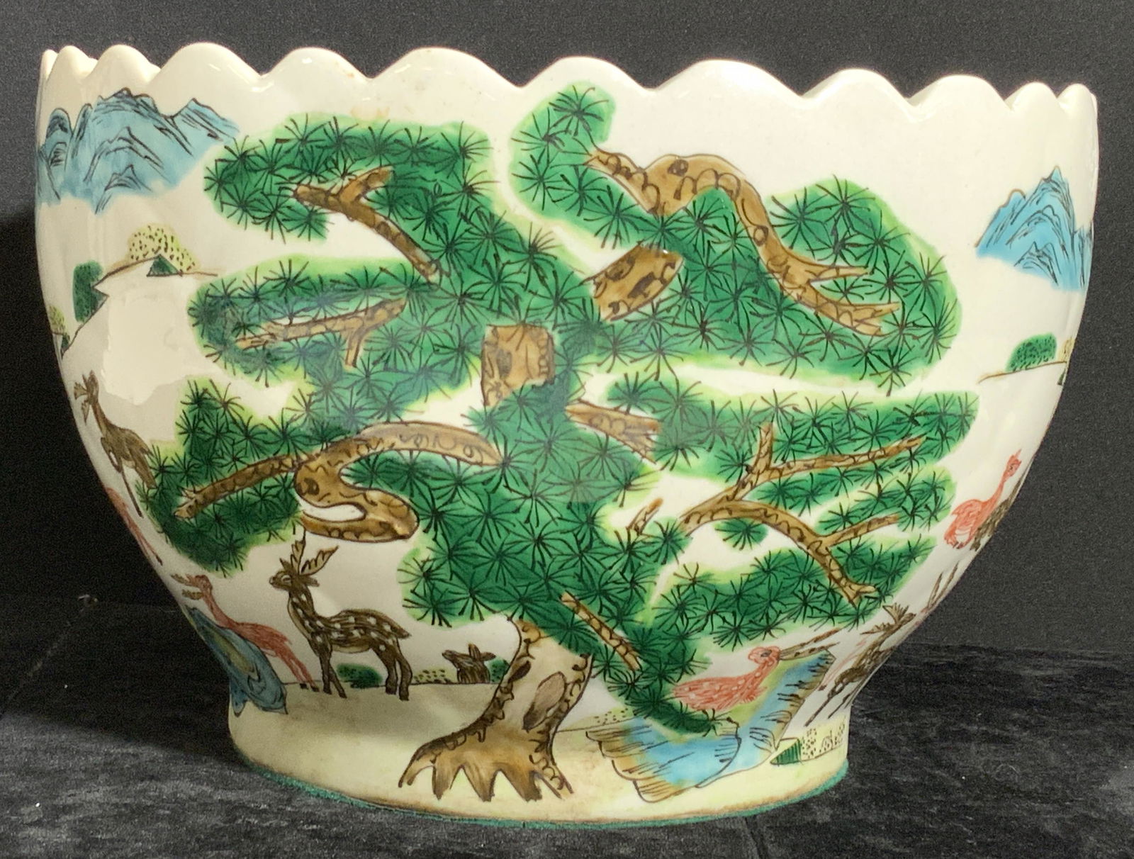 Vintage Signed Asian Ceramic Centerpiece Bowl (1 of 17)