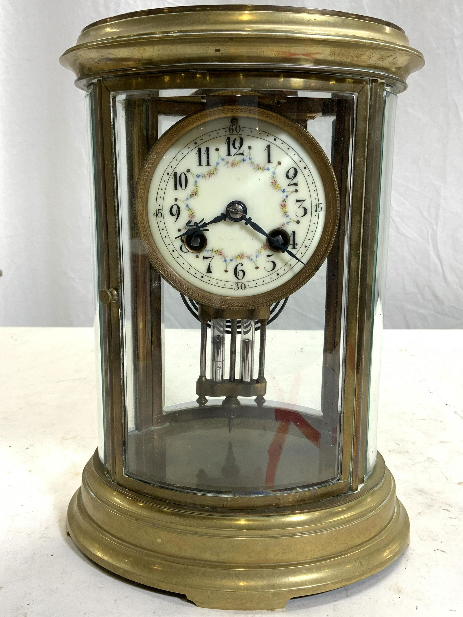 MEDALLE D’ARGENT Brass & Glass French Mantel Clock (1 of 11)