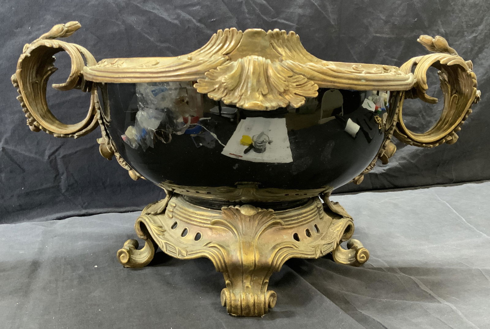 Early 20th C. Footed Brass Centerpiece Bowl (1 of 14)