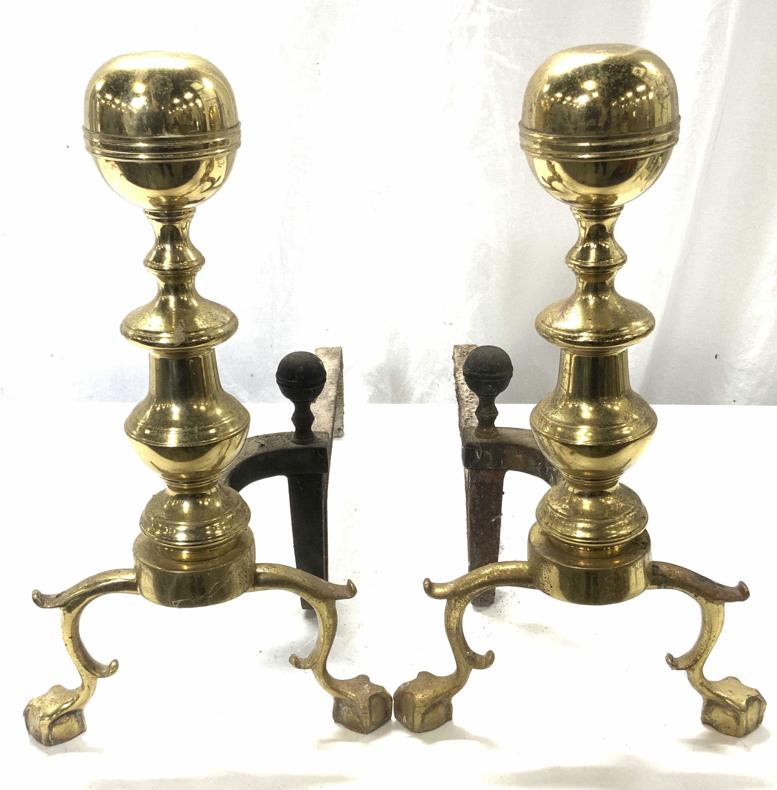 Pair THE HARVIN CO. Brass Andirons (1 of 12)