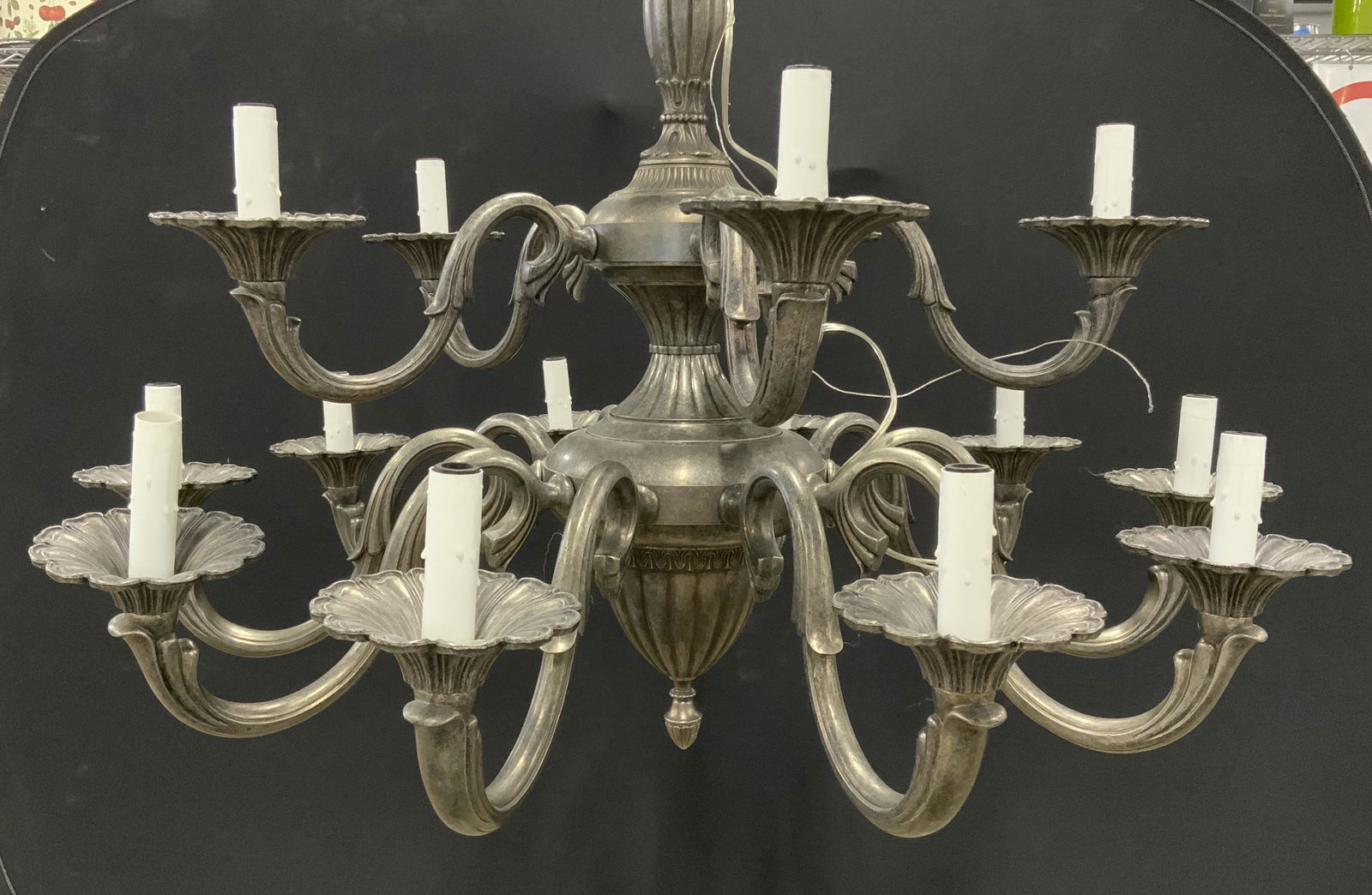 Vintage Victorian 15 Arm Metal Chandelier (1 of 10)