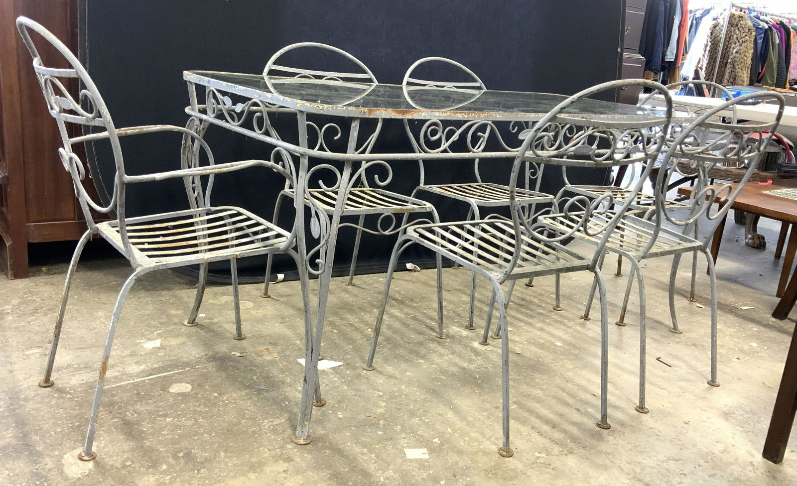 Set 7 Metal Patio Table & Chairs (1 of 11)