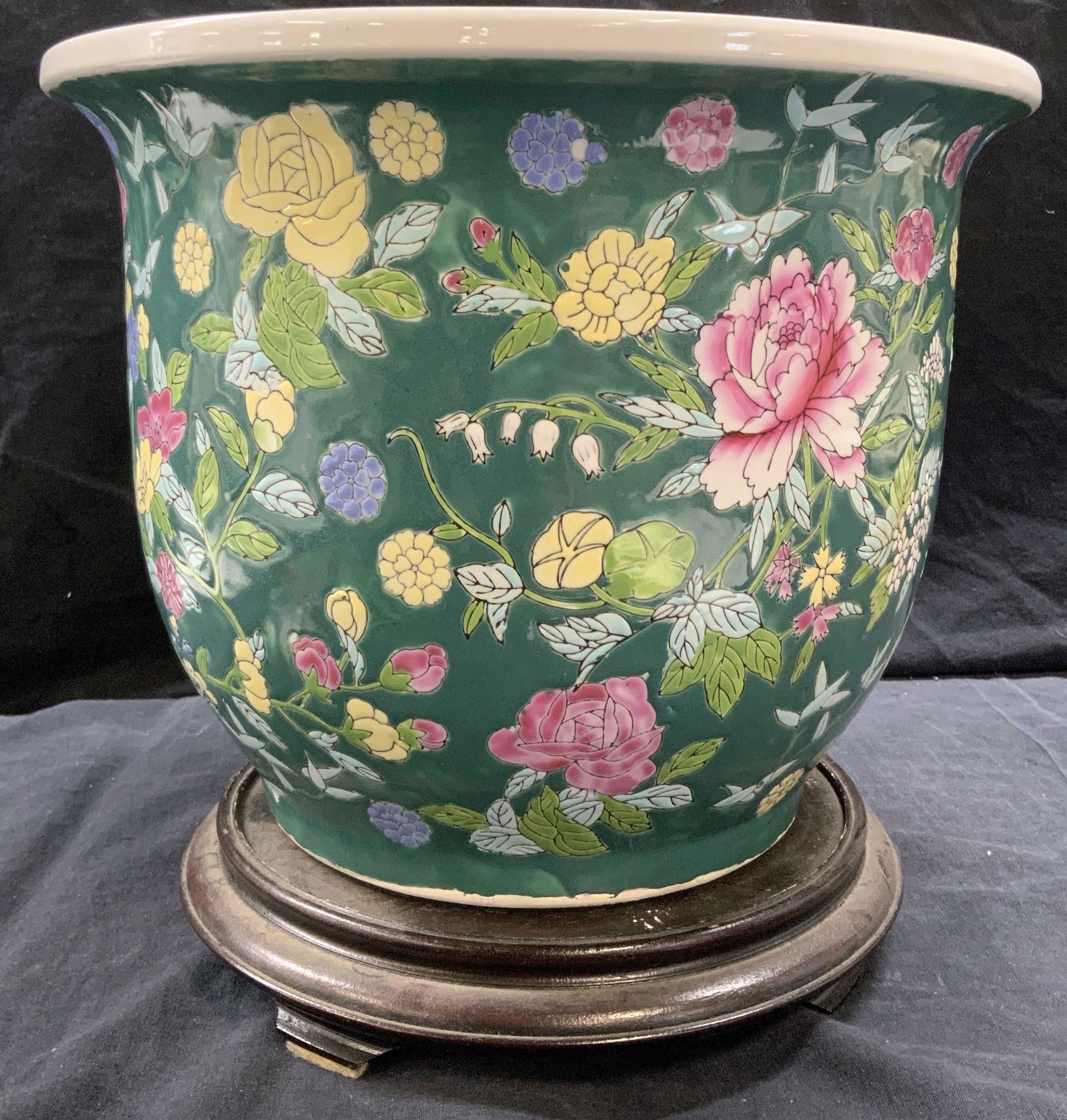 Stamped Asian Ceramic Planter (1 of 8)