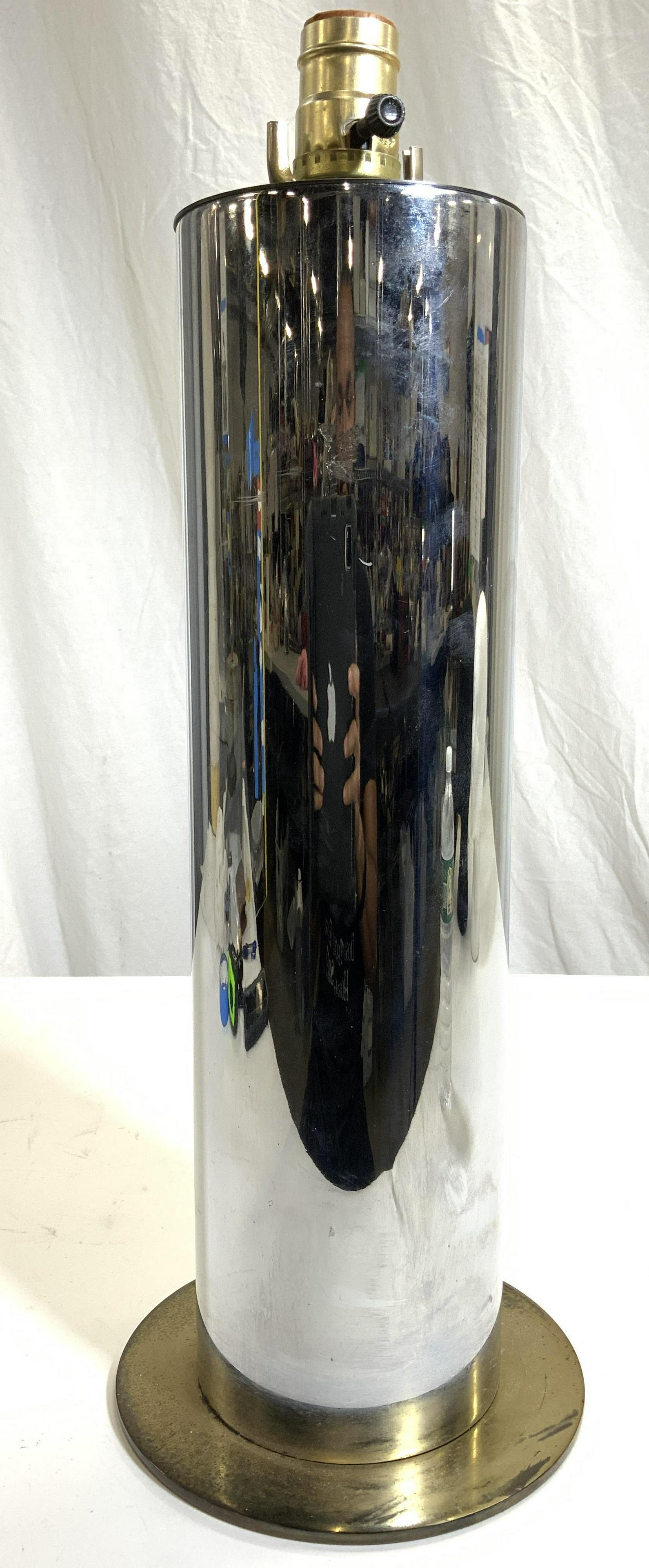 Mid Century Modern Cylindrical Chrome Lamp (1 of 8)