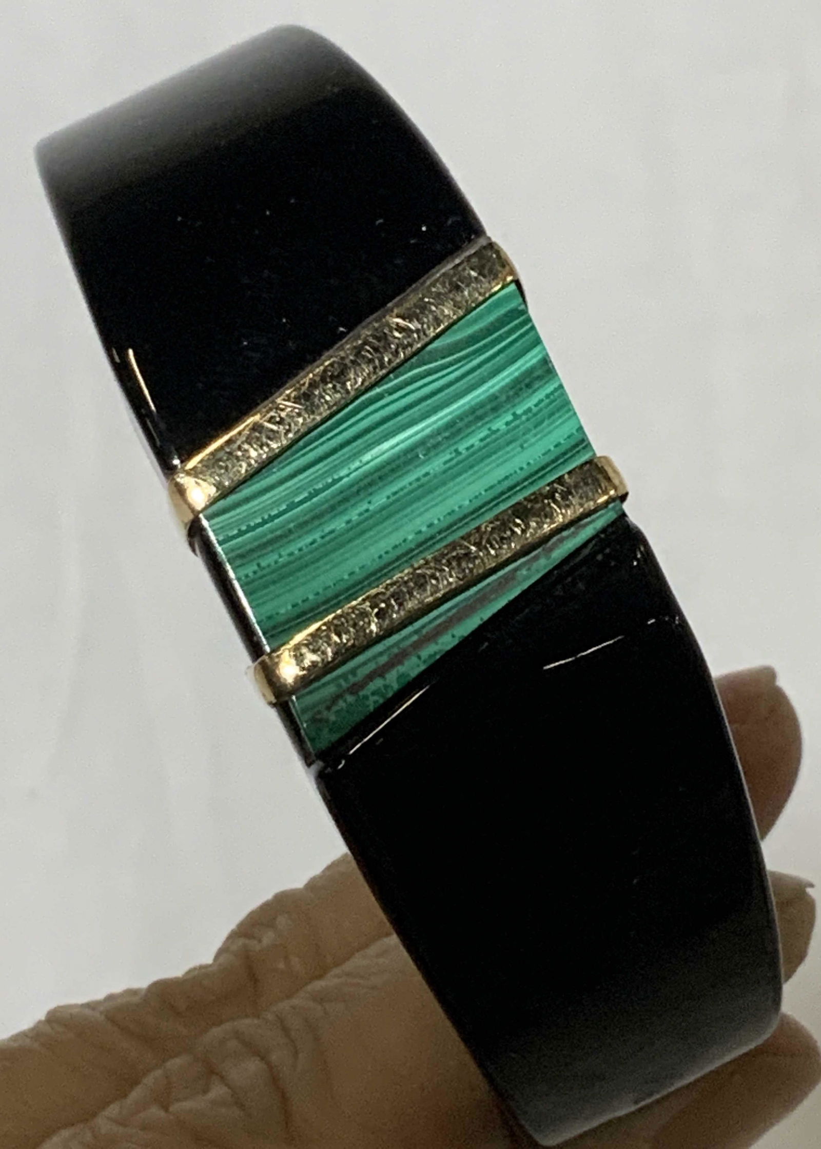 Malachite Statement Cuff With 14K Gold accent (1 of 6)