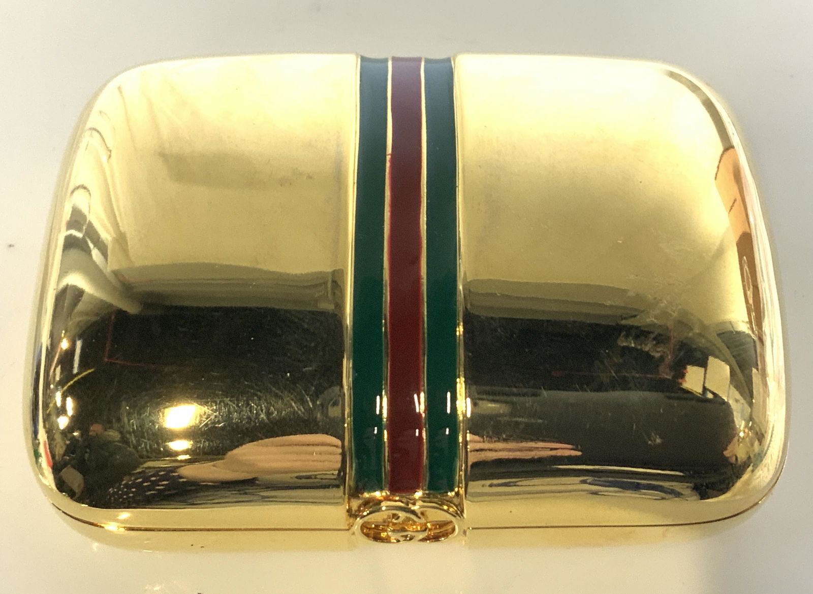GUCCI Gold Tone Cigarette Box, Italy (1 of 6)