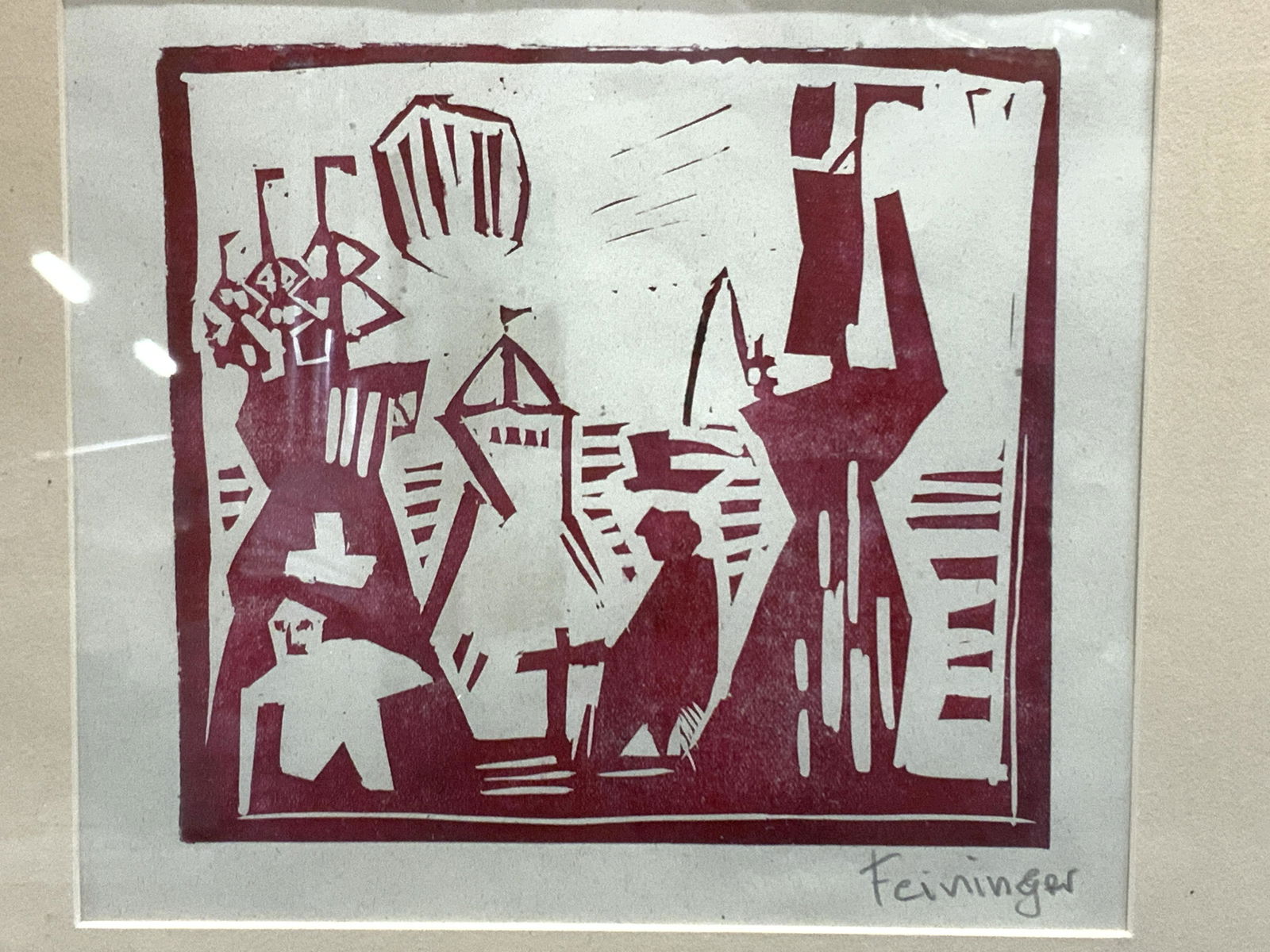 ATTR LYONEL FEININGER Signed Woodblock Print (1 of 9)