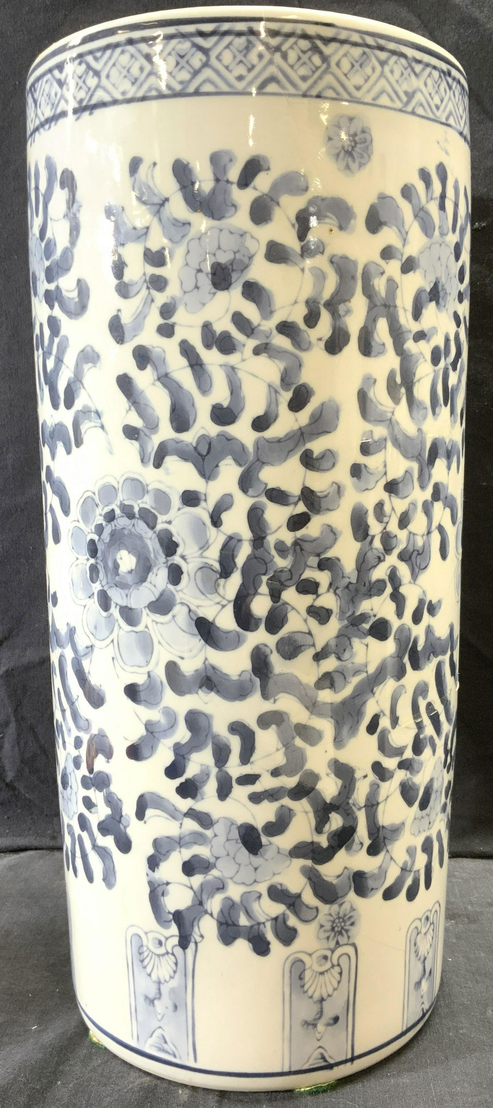 Asian Style Painted Porcelain Vase Vessel (1 of 8)
