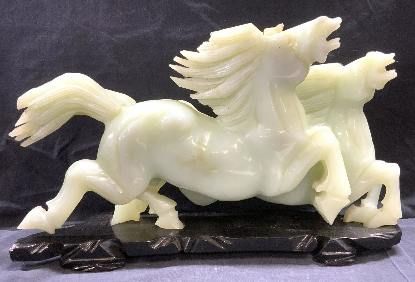 Signed Asian Natural Stone Horses Sculpture (1 of 12)