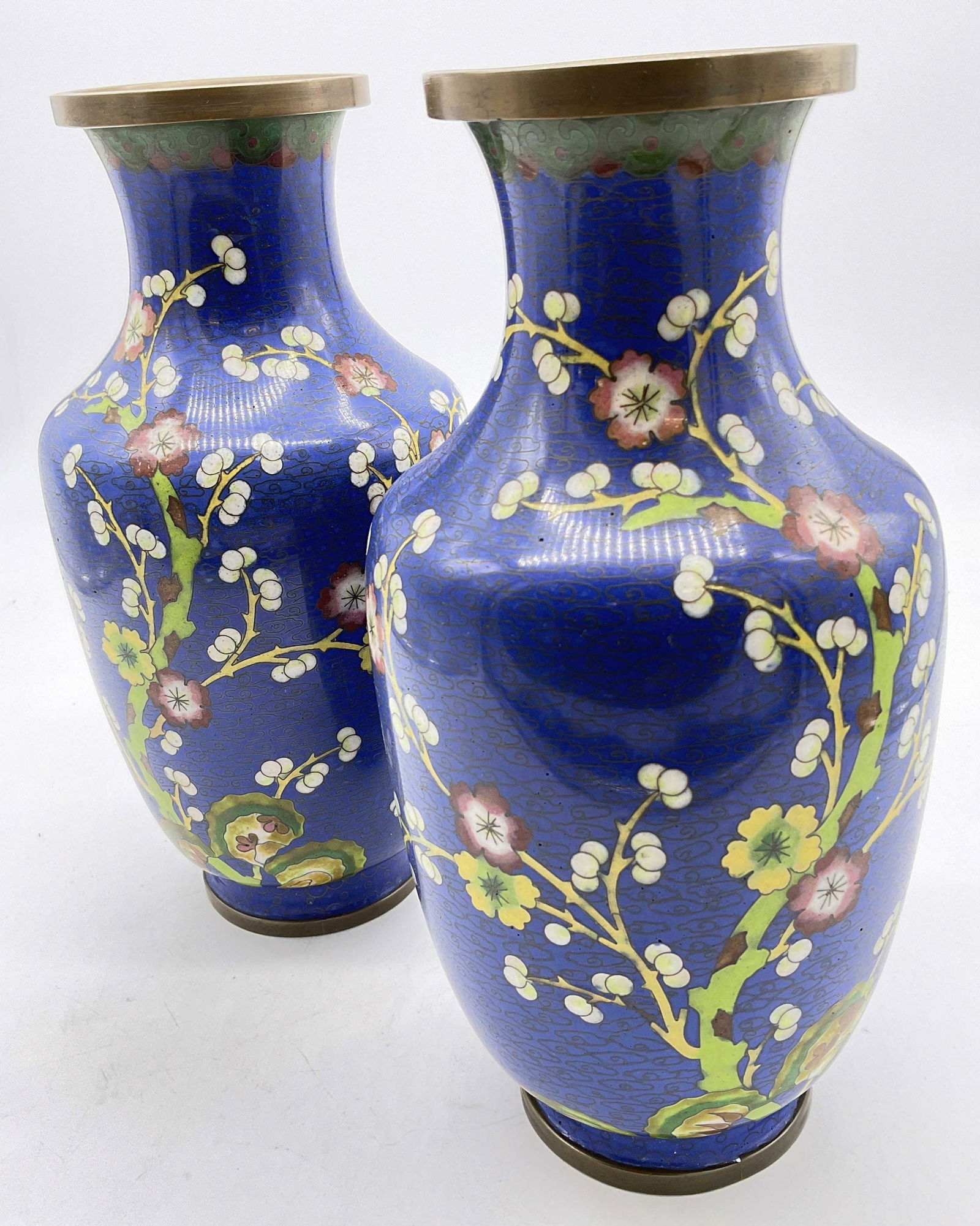 Jingtai Blue Cloisonne Oriental Enamel Vases (1 of 8)