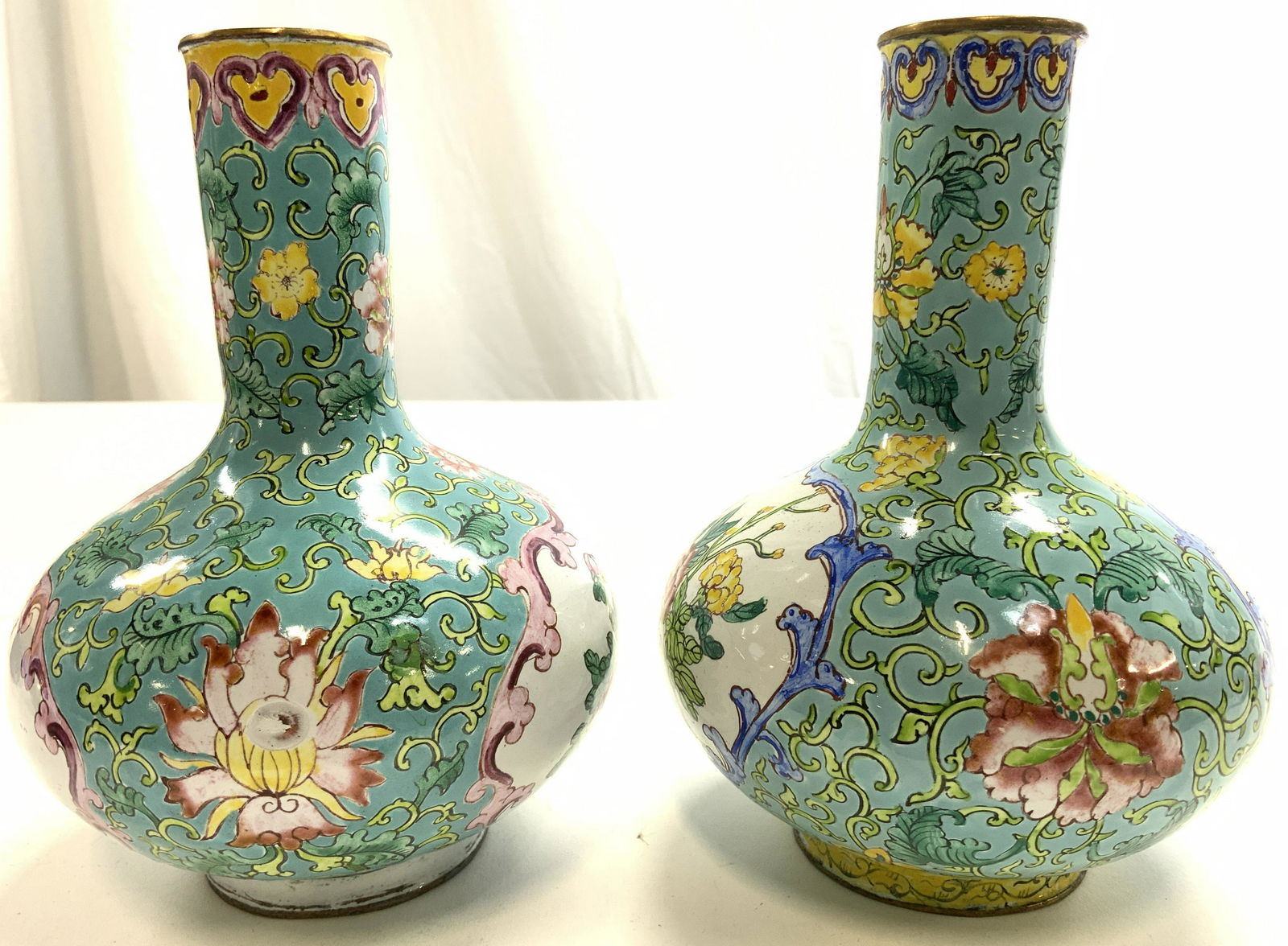 Lot 2 Vintage Asian Enameled Vessels (1 of 10)