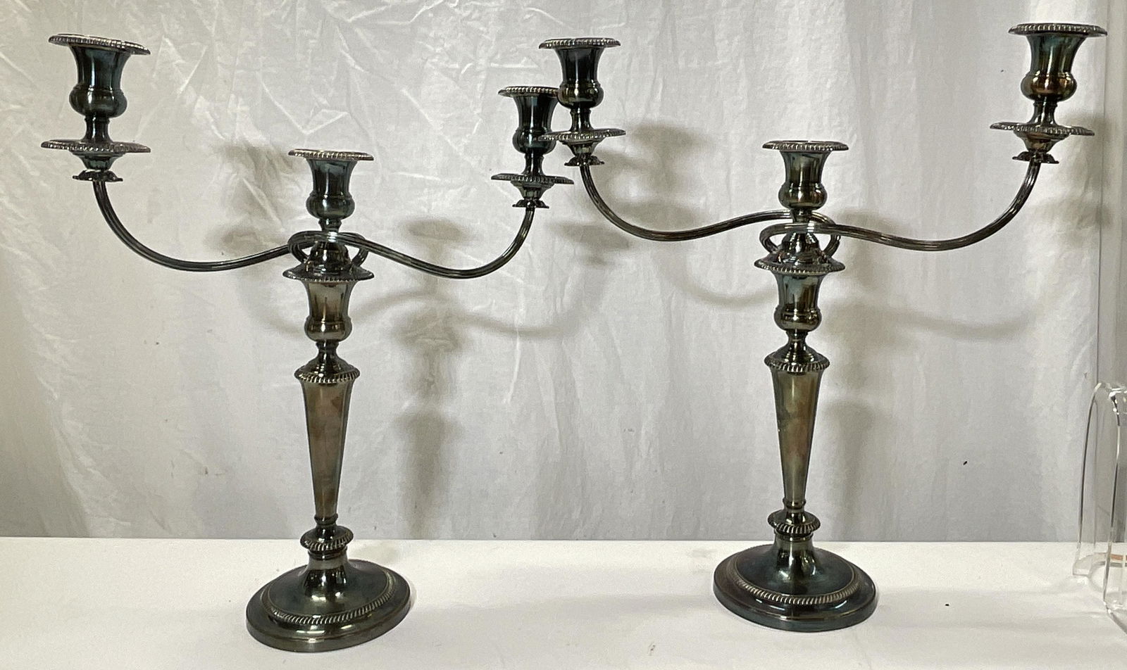 Pair 3 Arm Silver Plated Candelabras (1 of 15)