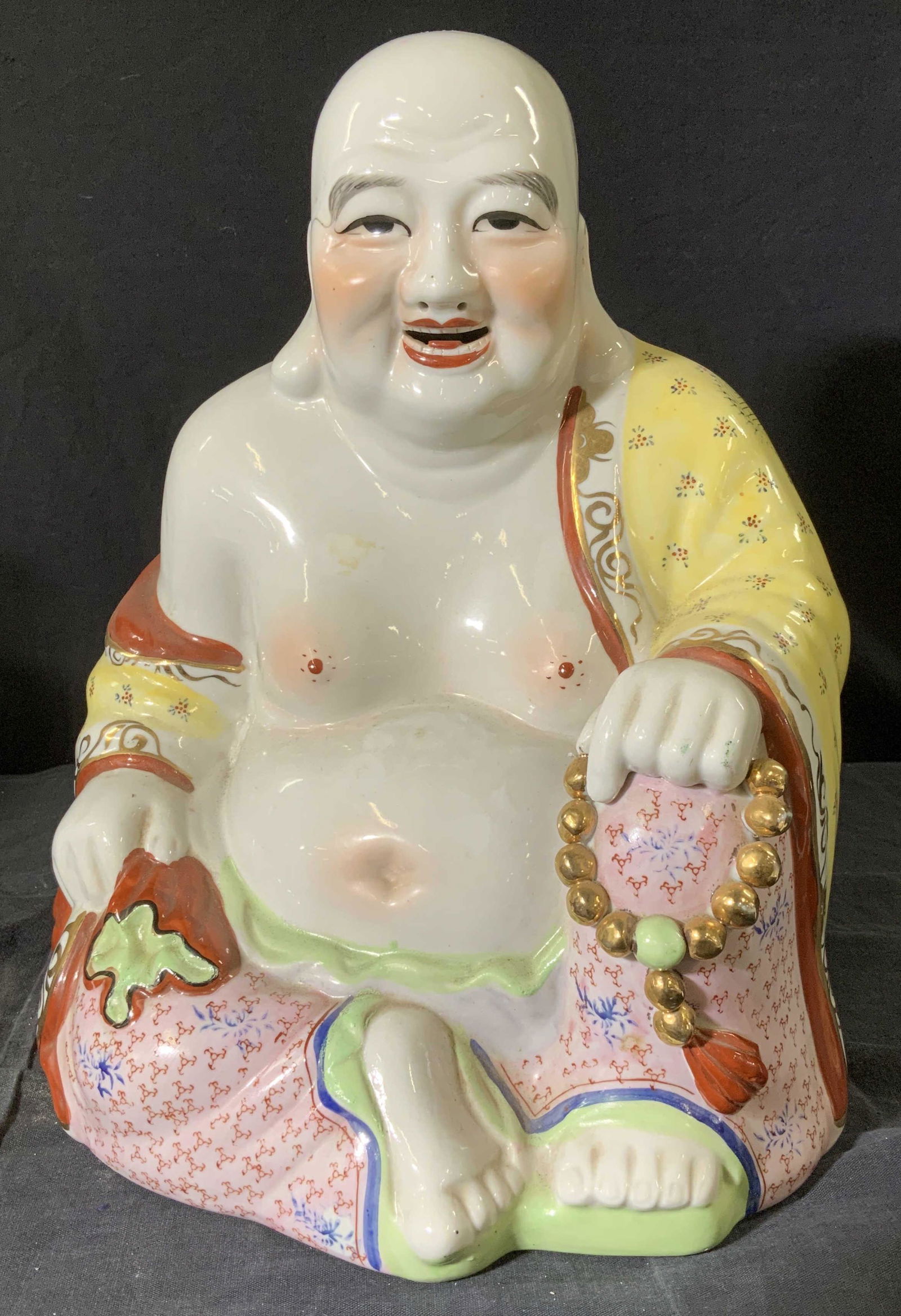 Asian BUDDHA Hand Painted Porcelain Table Statue (1 of 10)