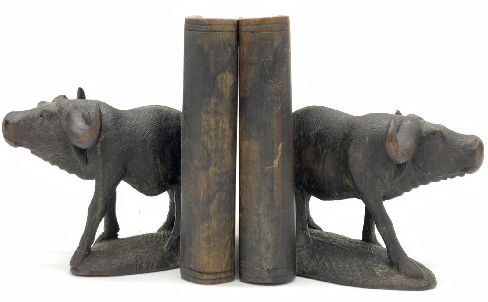 Hand Carved Wooden Oxen Bookends (1 of 8)
