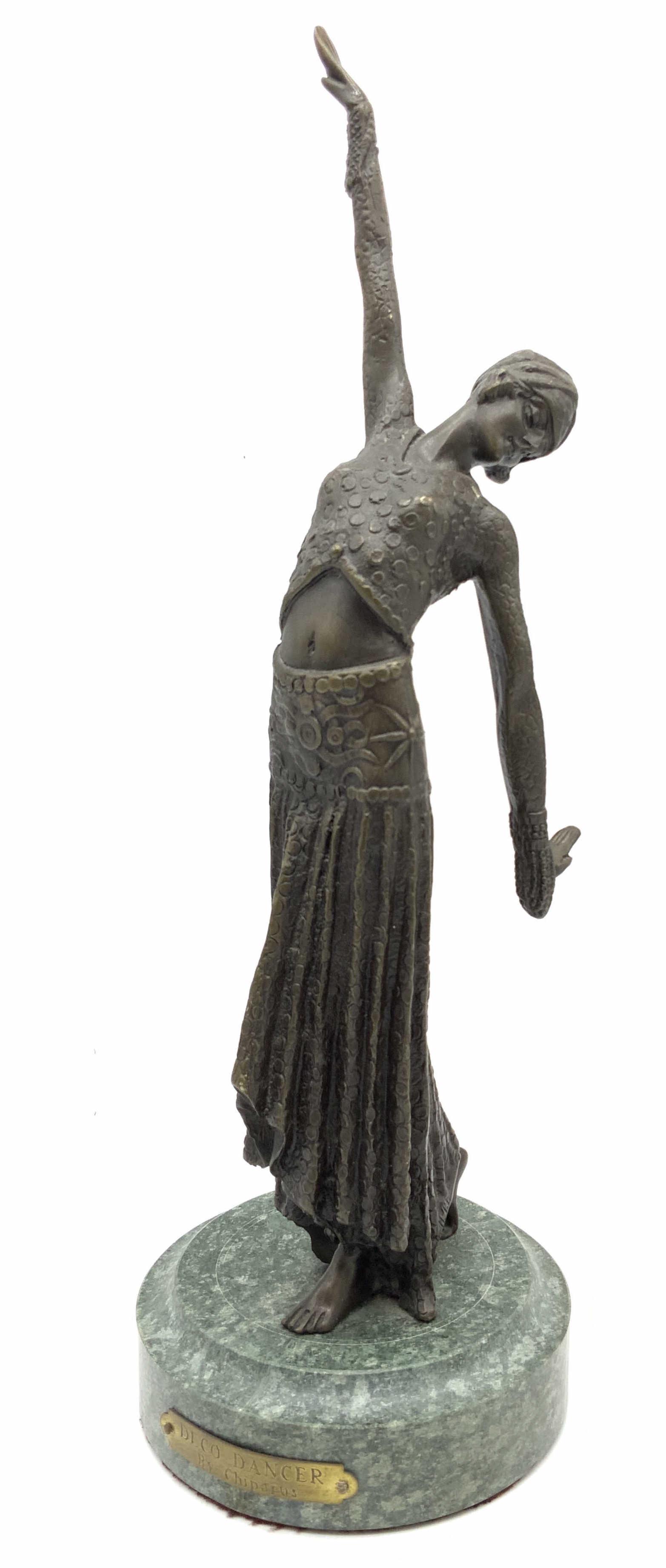 CHIPARUS Deco Dancer Bronze Figurine on Marble (1 of 8)