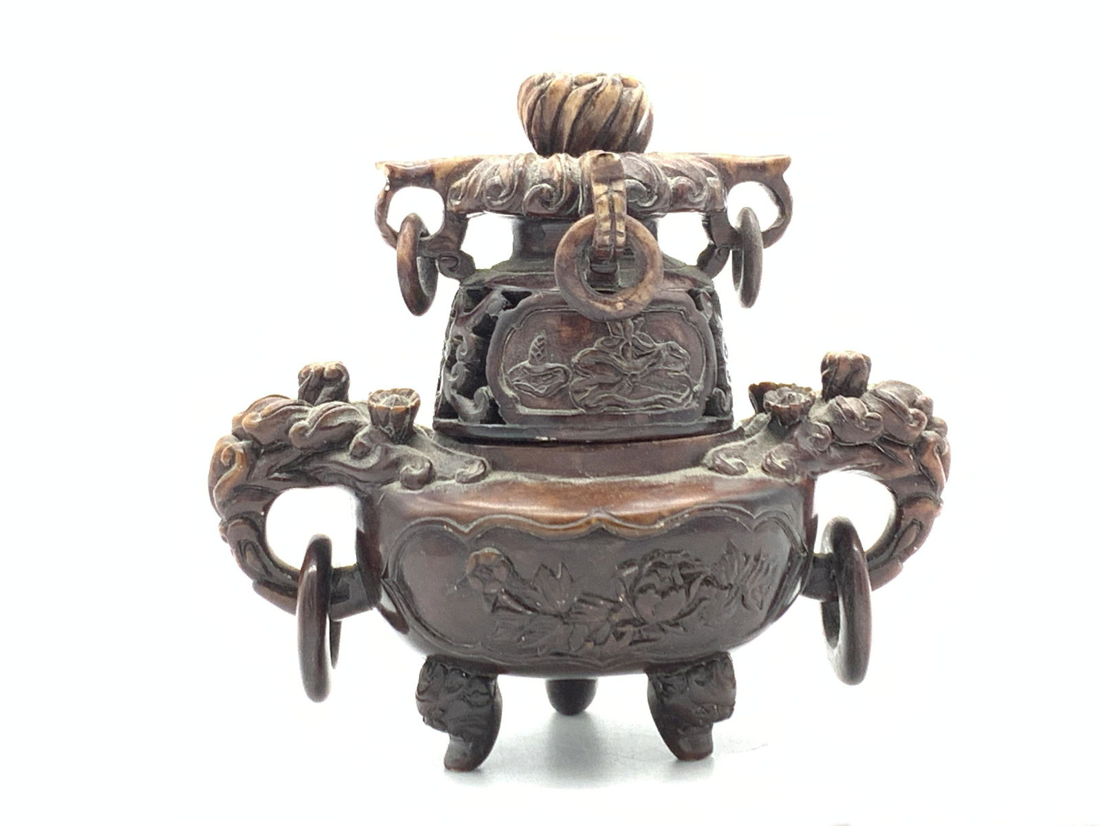 Asian Carved Stone Incense Burner (1 of 11)