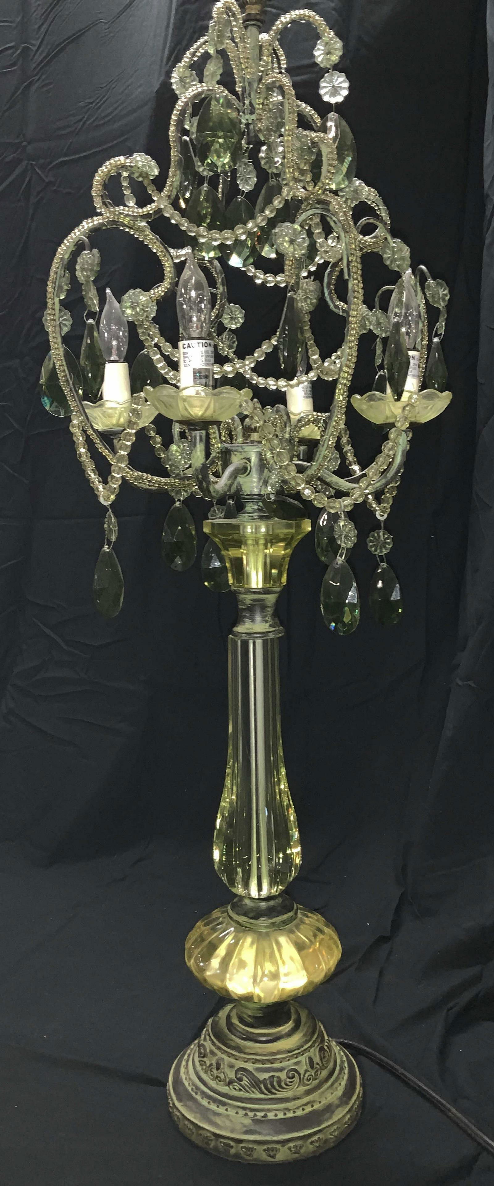 Dangling Prism Victorian Style Candelabra Lamp (0687) on May 18, 2022