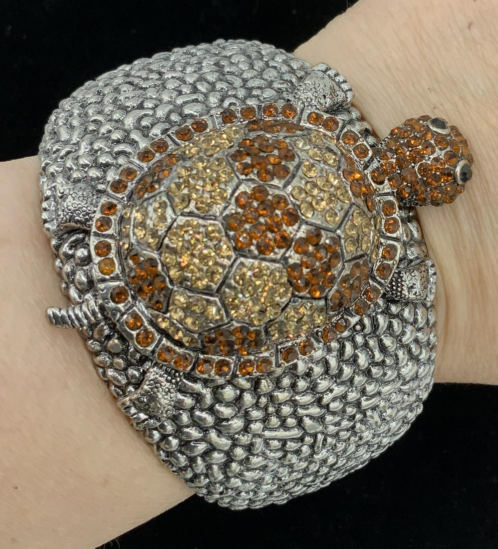 Chunky Statement Crystal Turtle Cuff Bracelet (1 of 8)