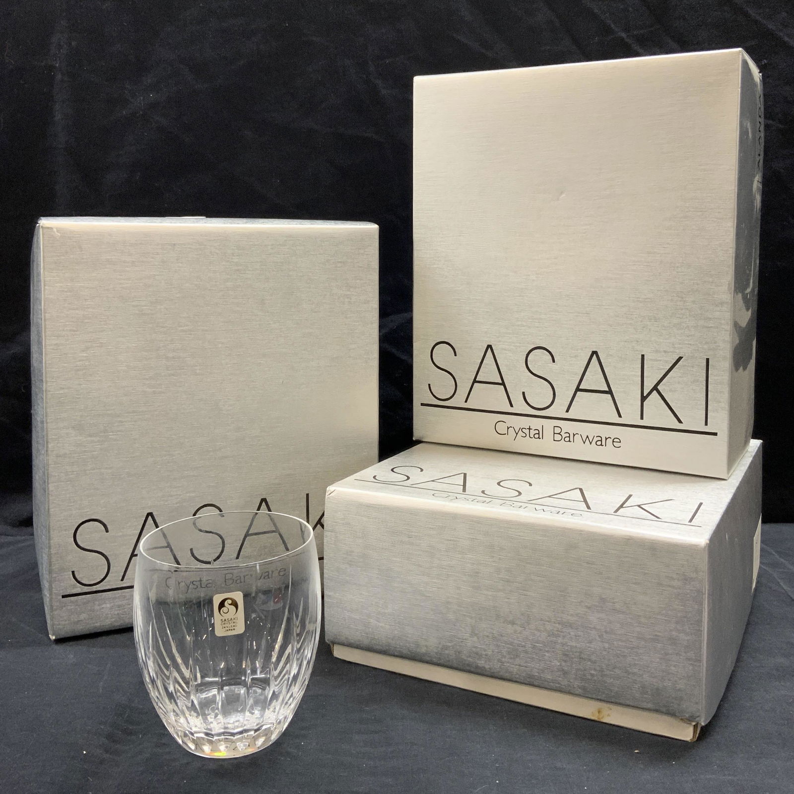 SASAKI Crystal Barware lot 12 Crystal Glass Cups (1 of 5)