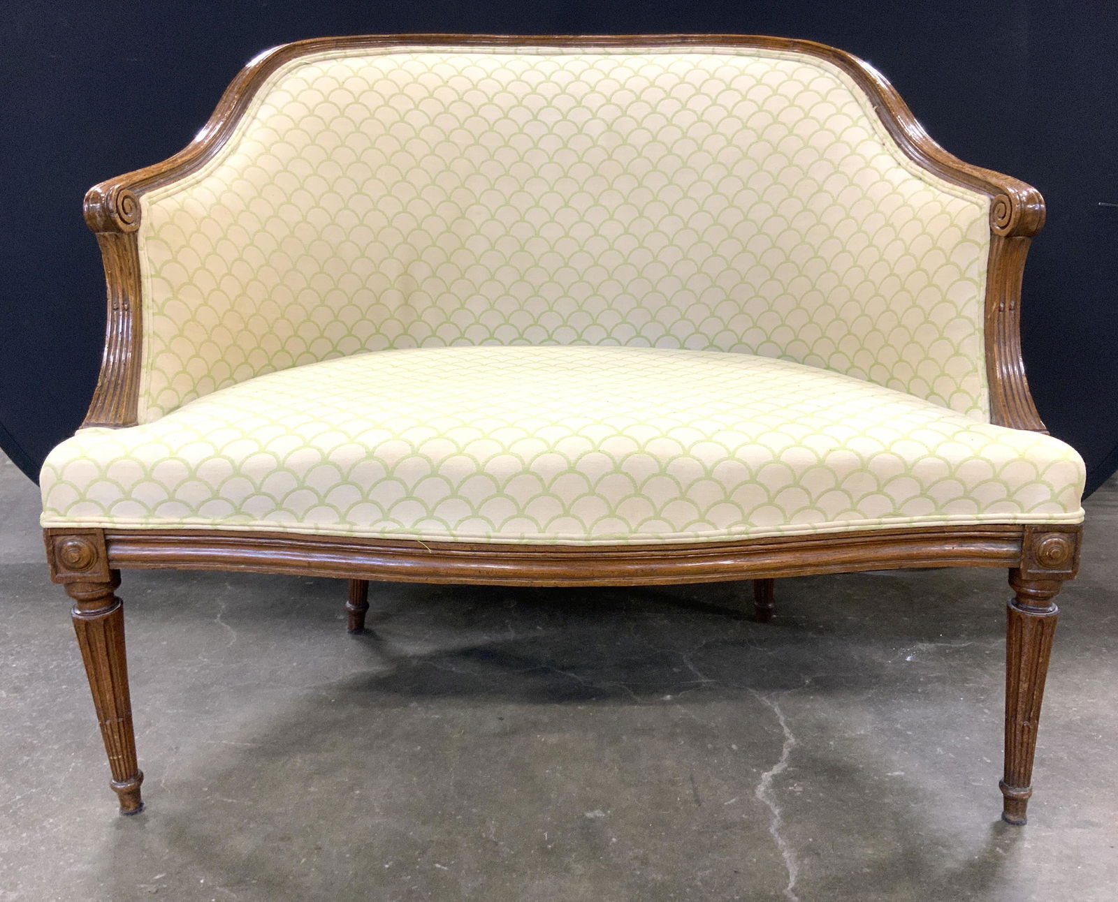 Vintage Upholstered Sheraton Style Loveseat (1 of 10)