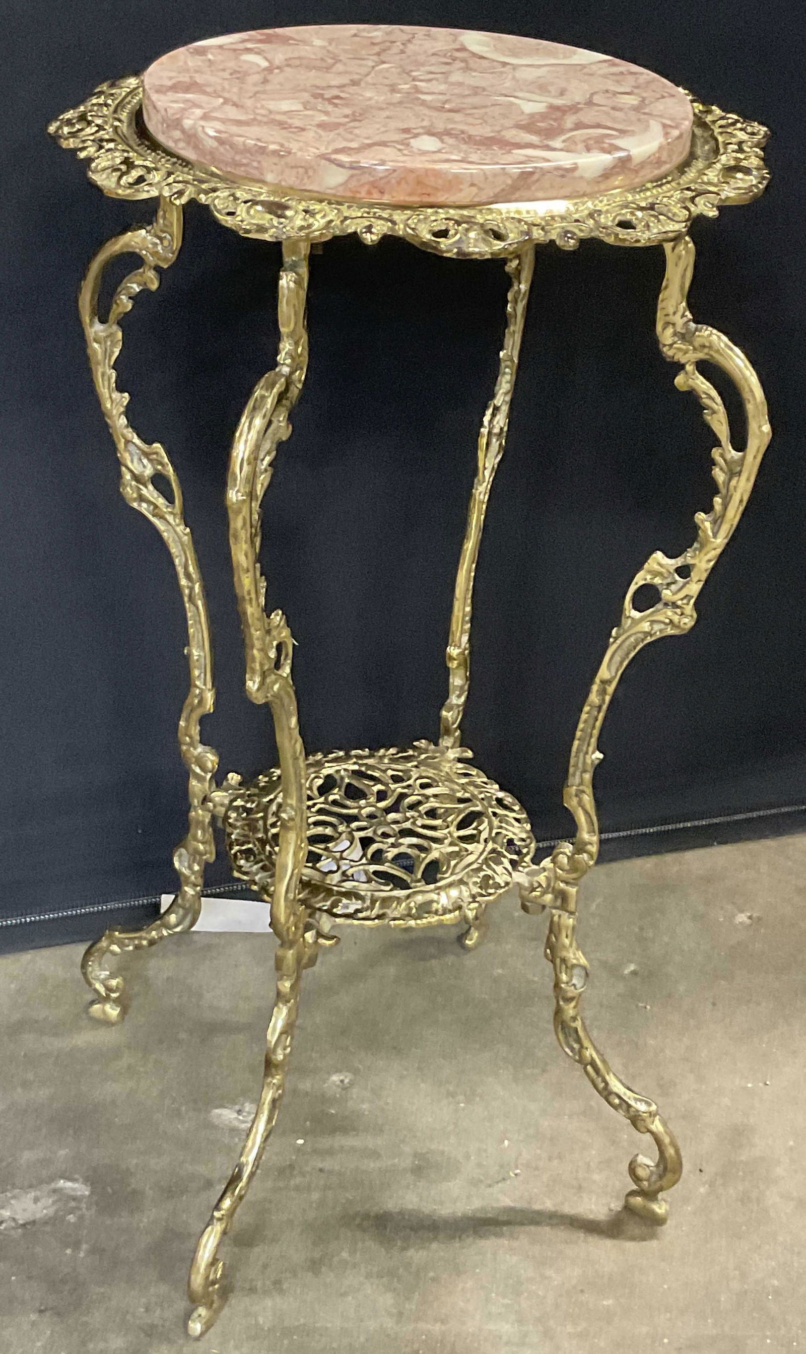 Antique Round Marble Top Side Table (1 of 10)