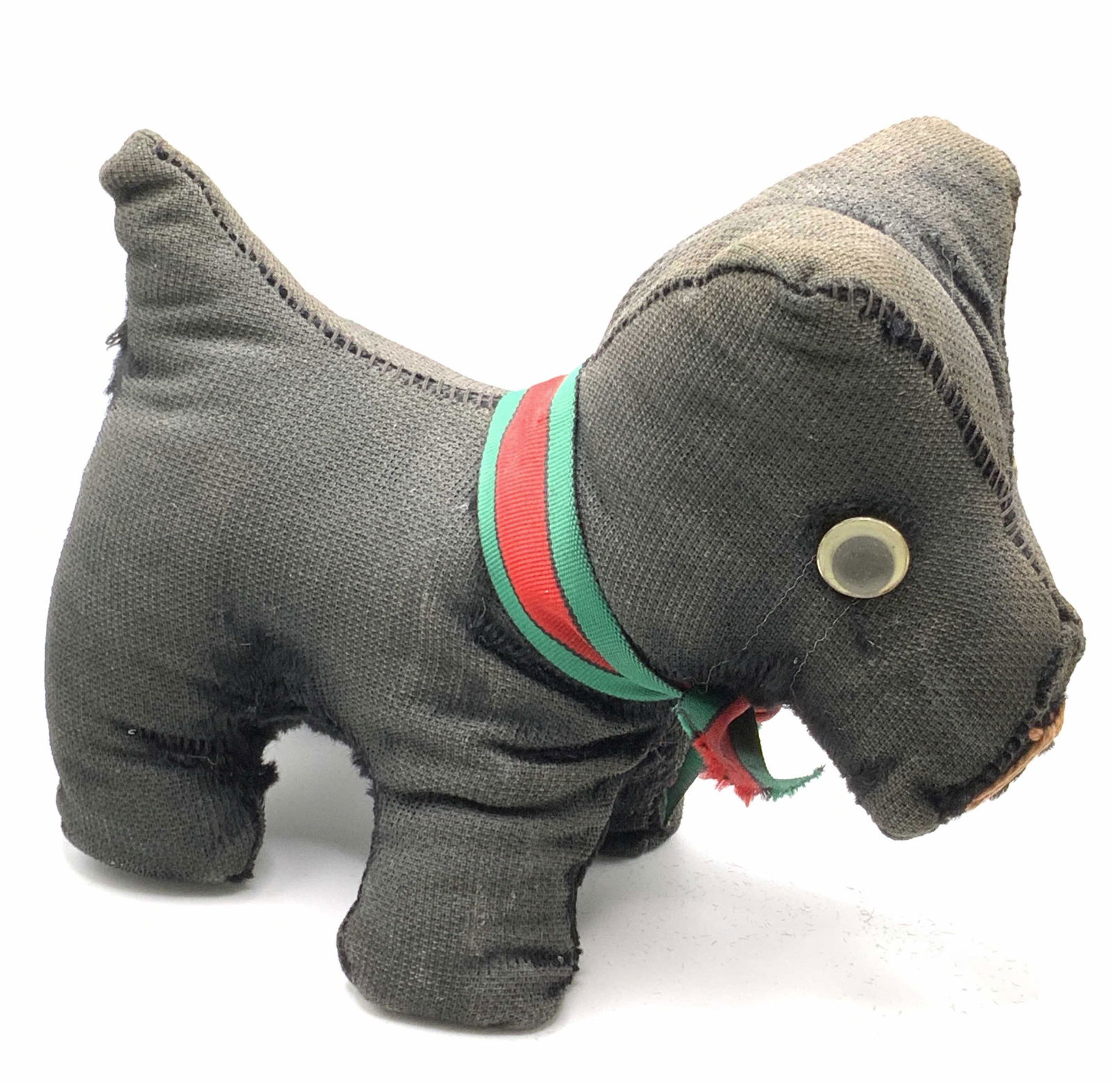 Antique Handmade Fabric Stuffed Scottie Dog, Toy (1 of 14)