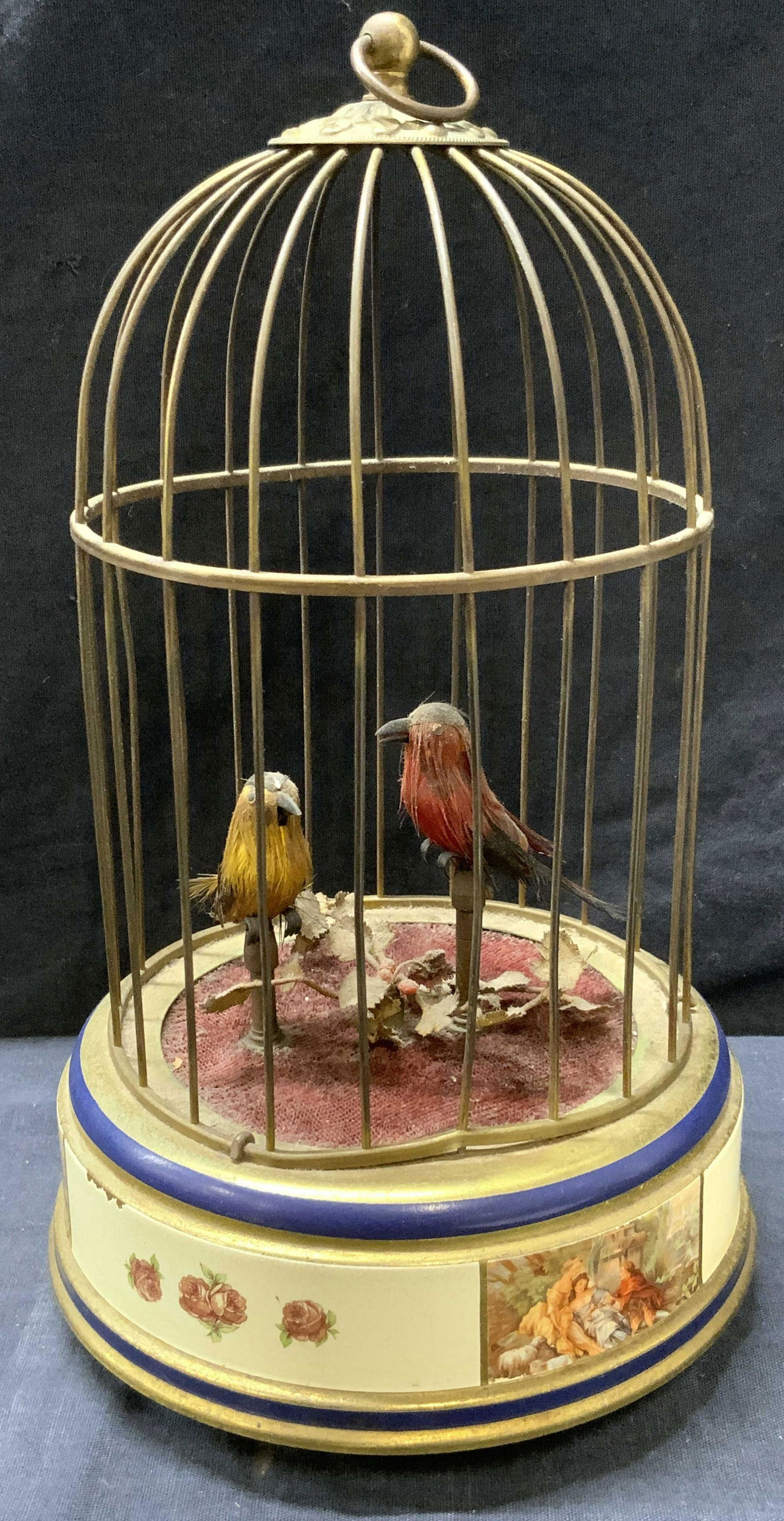 Antique Rococo Caged Birds Wind-Up Music Box (1 of 8)