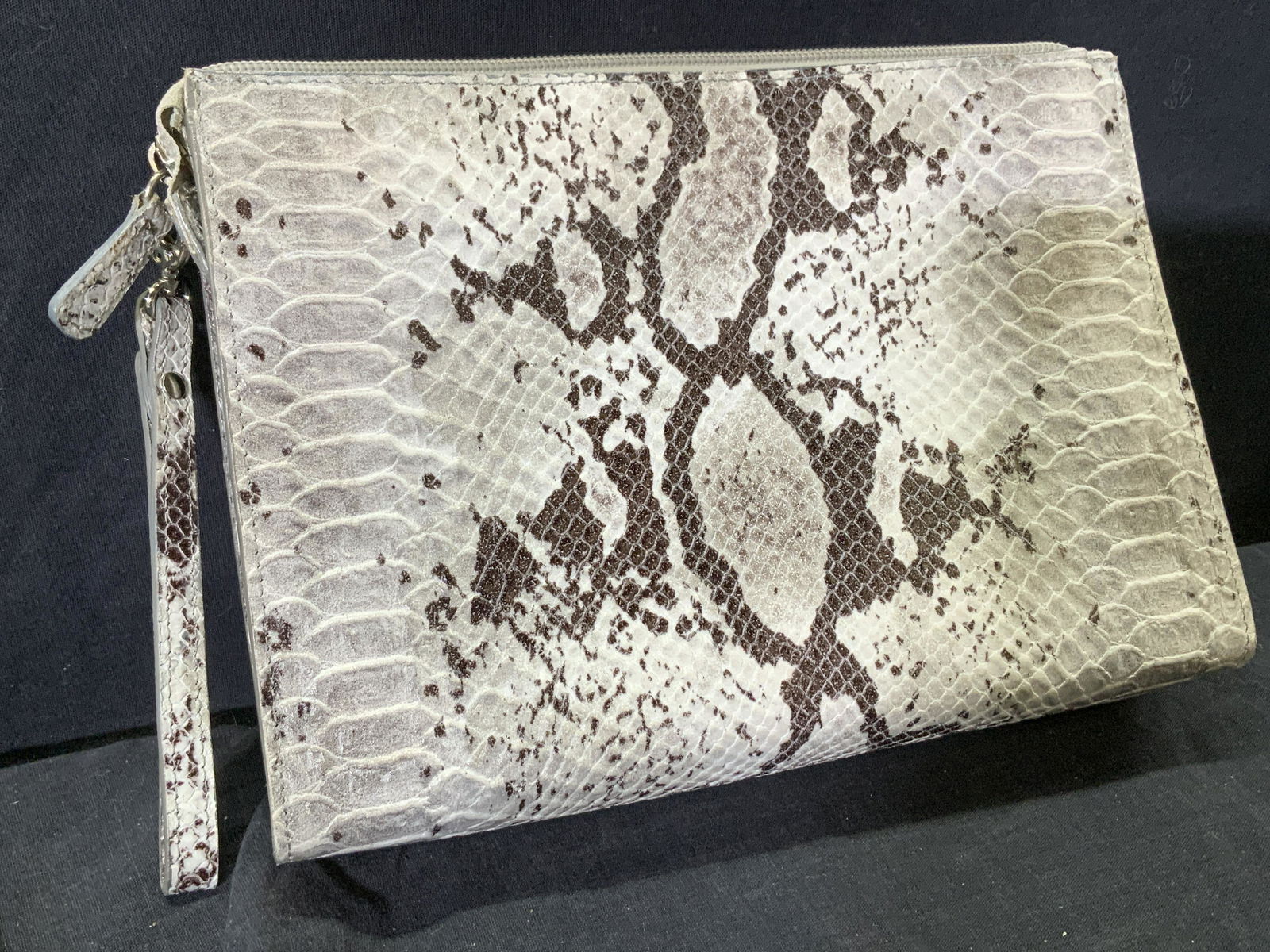 STEFANO BRAVO Grey Python Clutch, Italy new (1 of 8)
