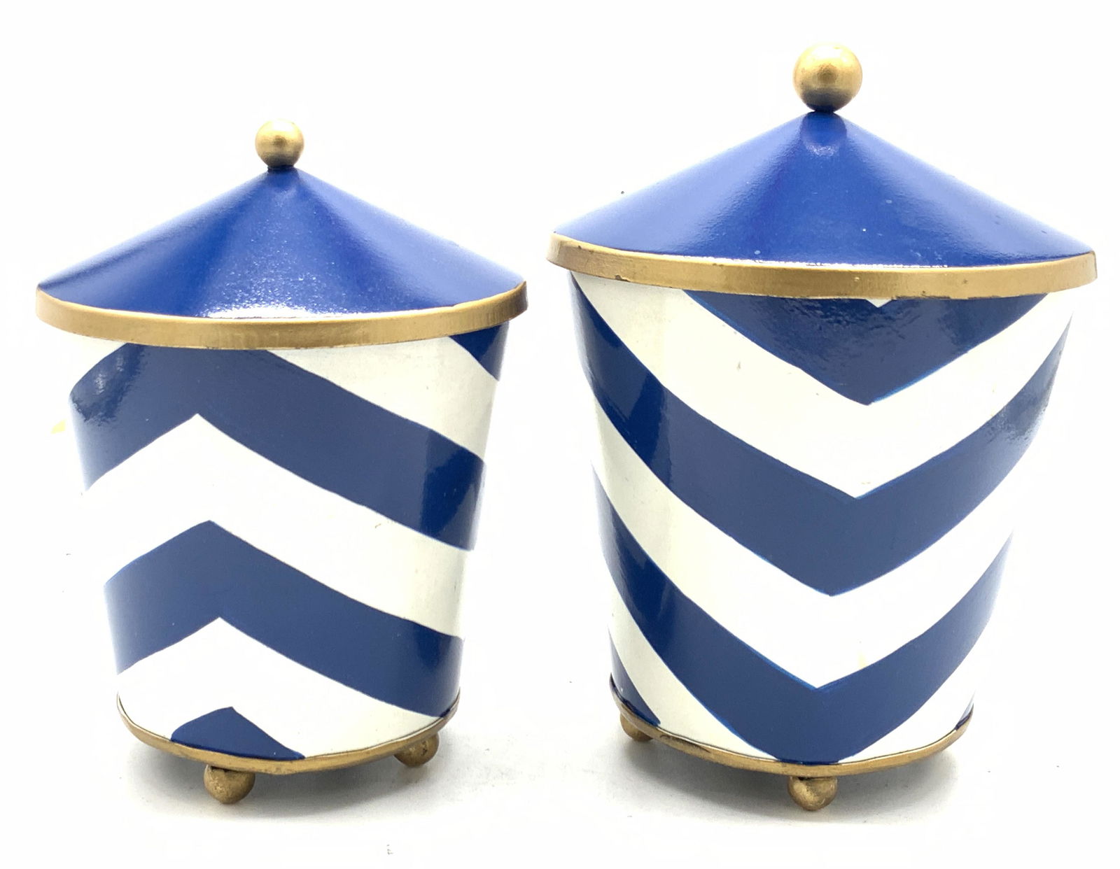 Pair Vintage Toleware Storage Containers (1 of 5)