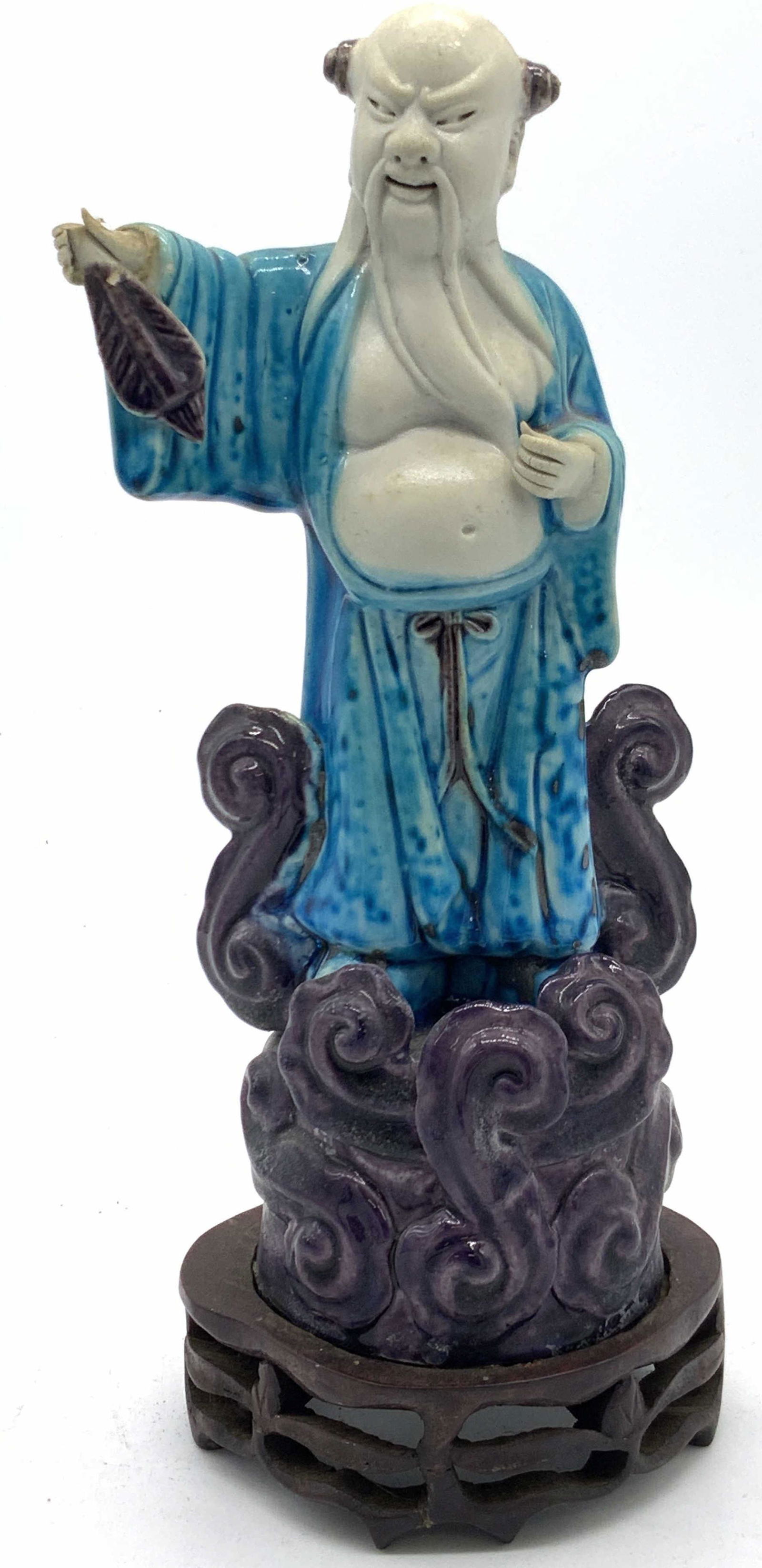 Hand Painted Asian Porcelain Figural On Stand (1 of 10)