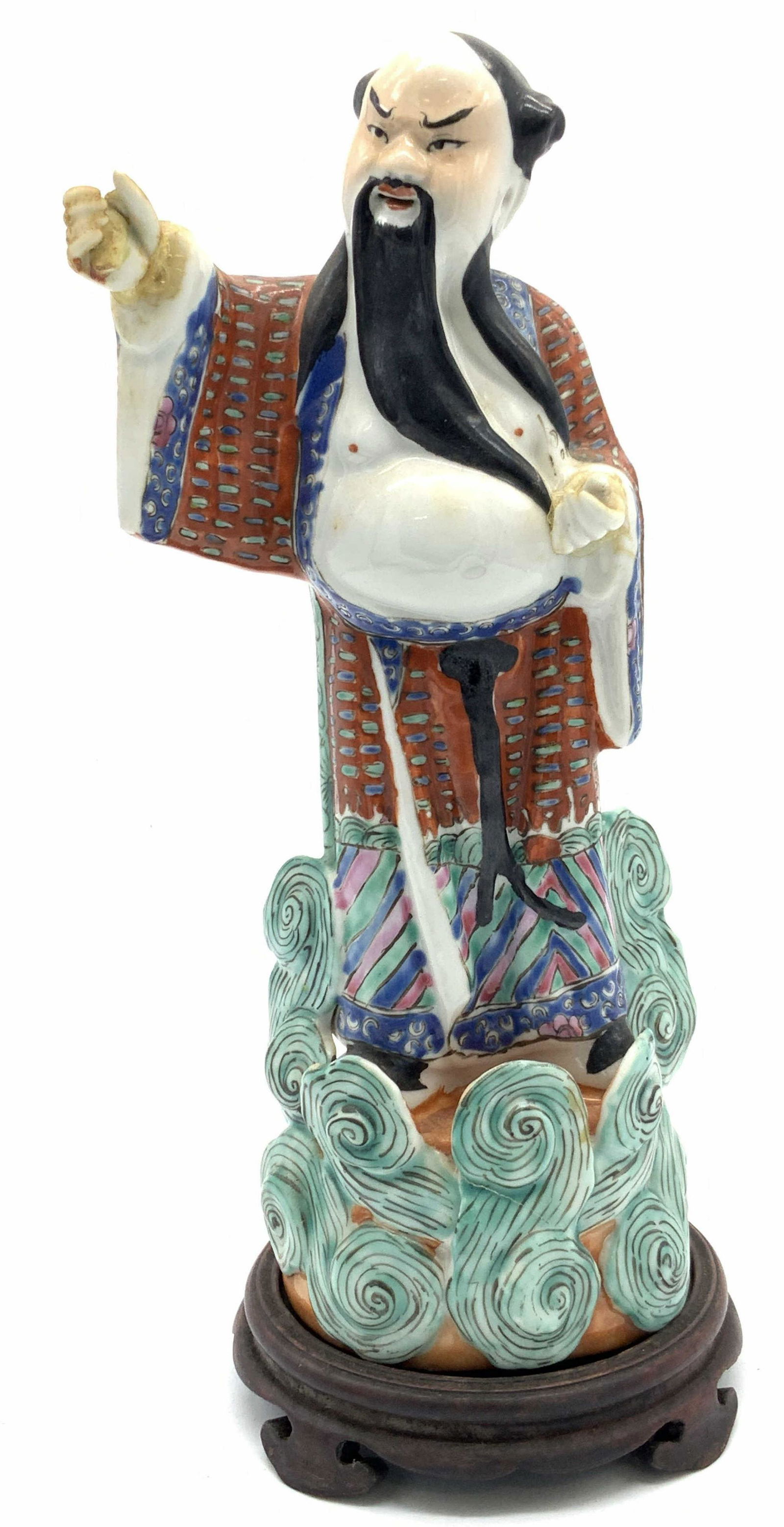 Hand Painted Porcelain Asian Figural On Stand (1 of 10)