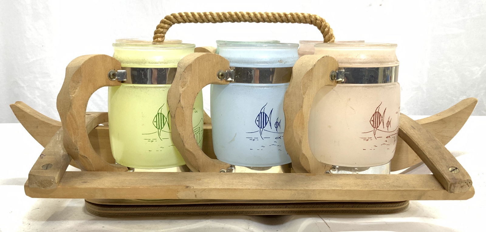 Set 6 SIESTAWARE Glass Mugs W Carrier (1 of 11)