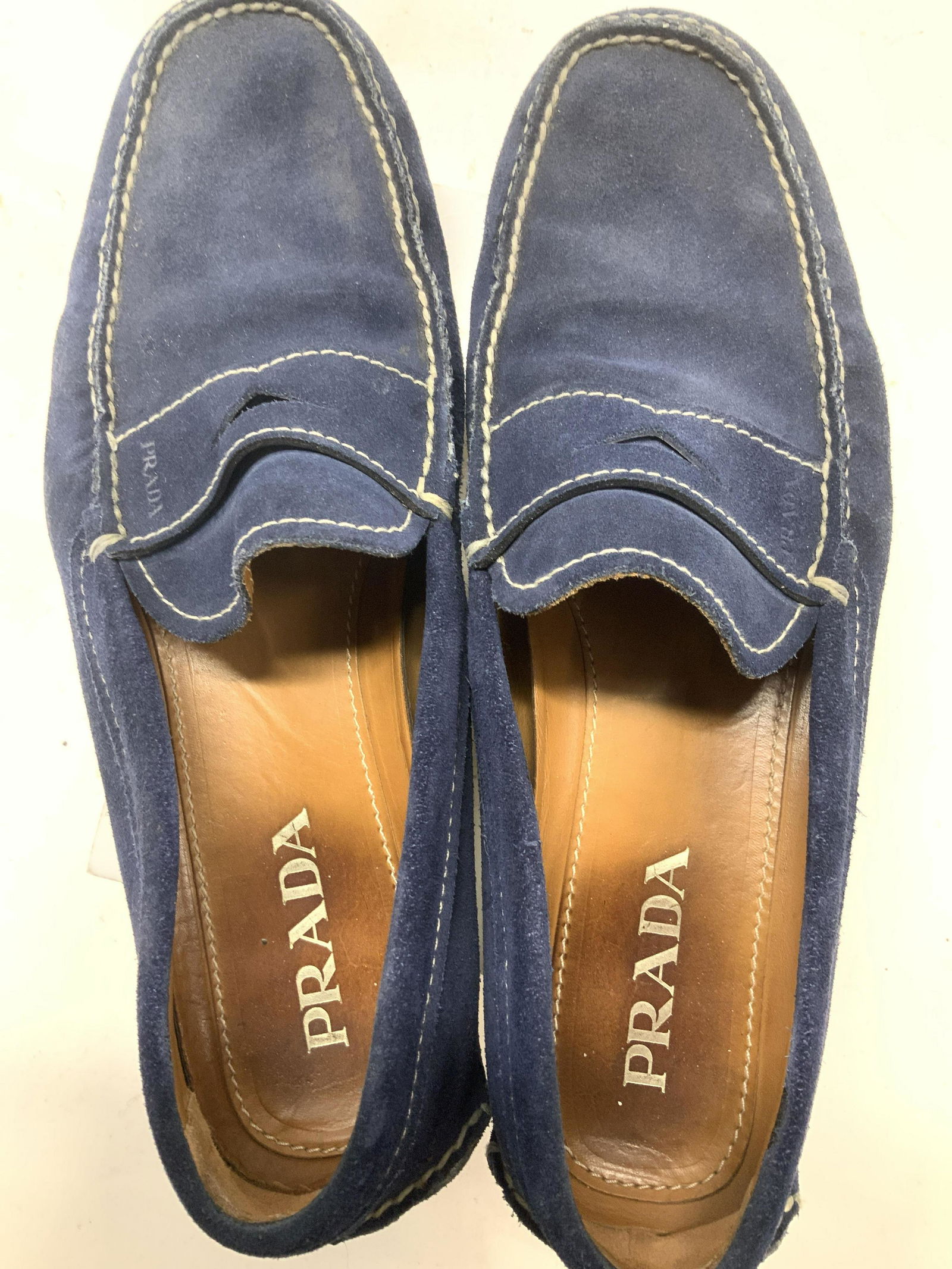 Prada blue suede shoes new arrivals