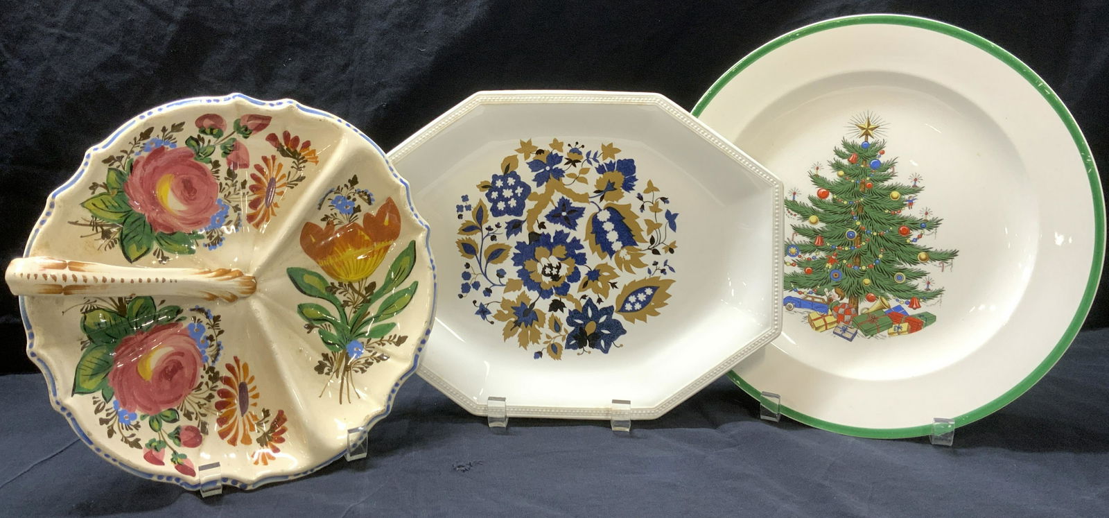 Lot of 3 Unique Festive Ceramic Plates (1 of 5)