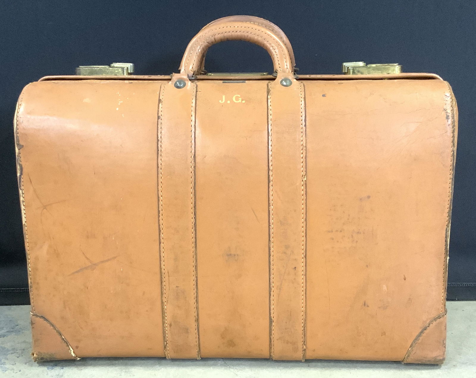 Vintage R.H. MACY & CO. Leather Suitcase (1 of 6)