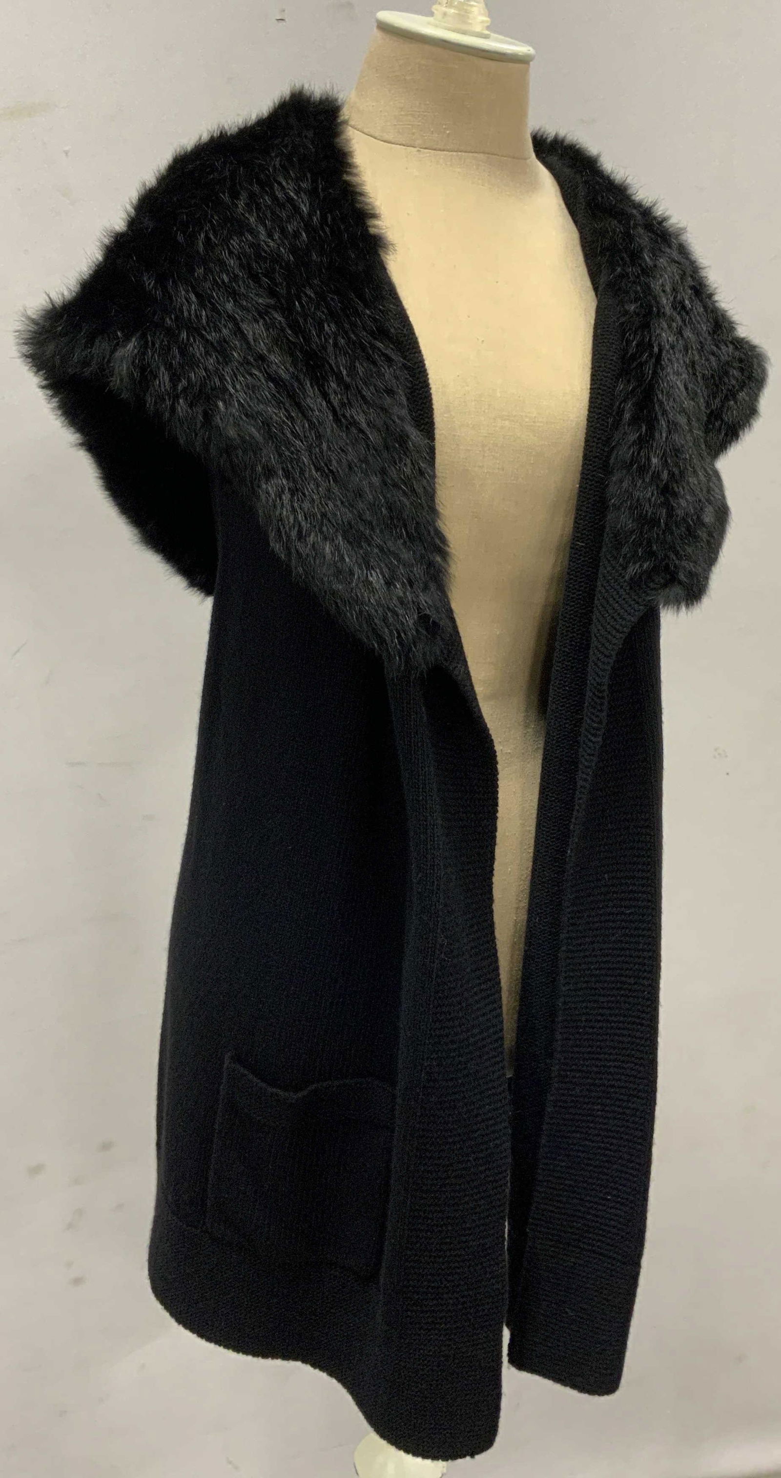 THEORY Sleeveless Wool and Rabbit Fur Cardigan (1 of 11)