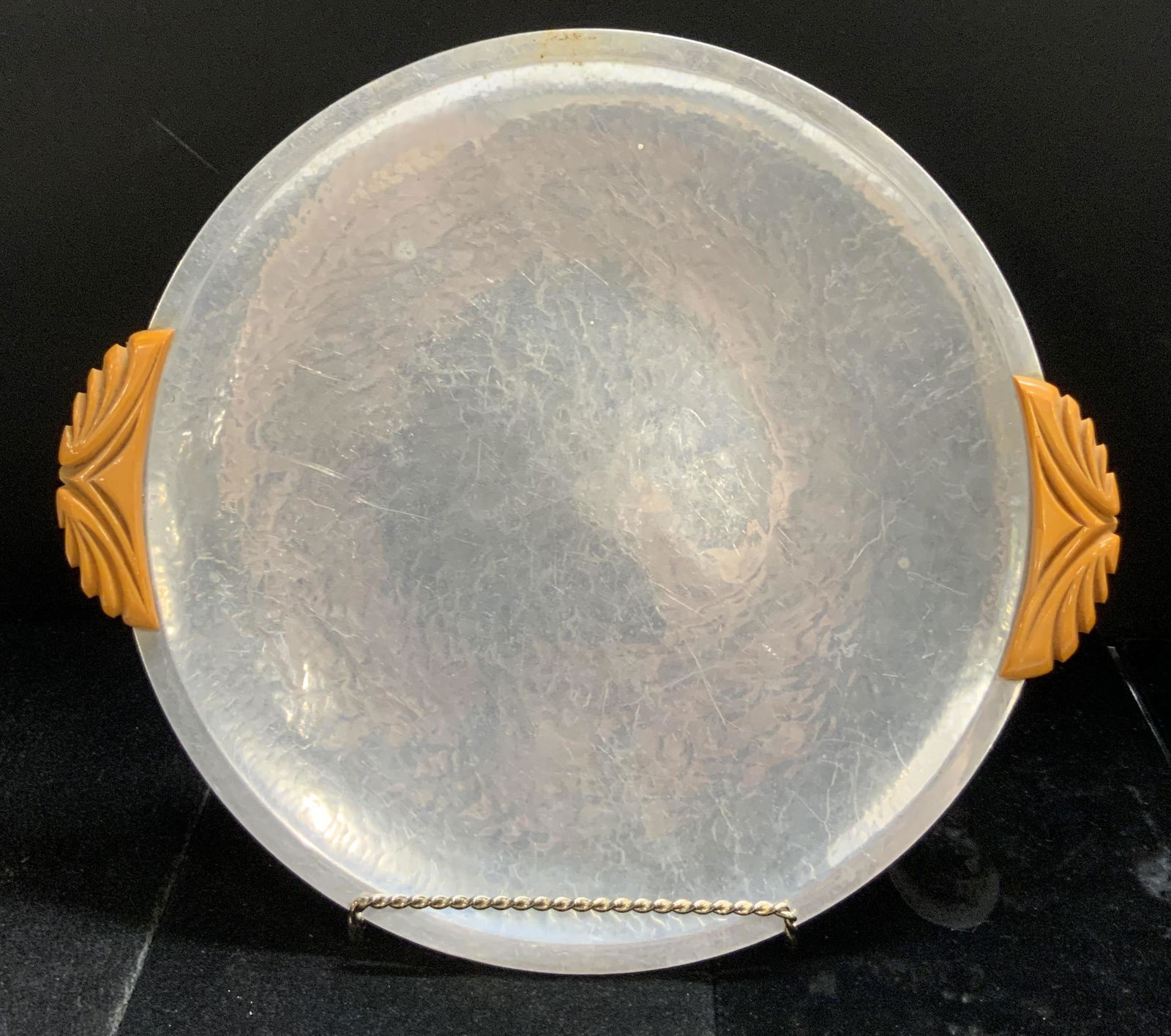 ARGENTAL Signed Hammered Metal Serving Platter (1 of 9)