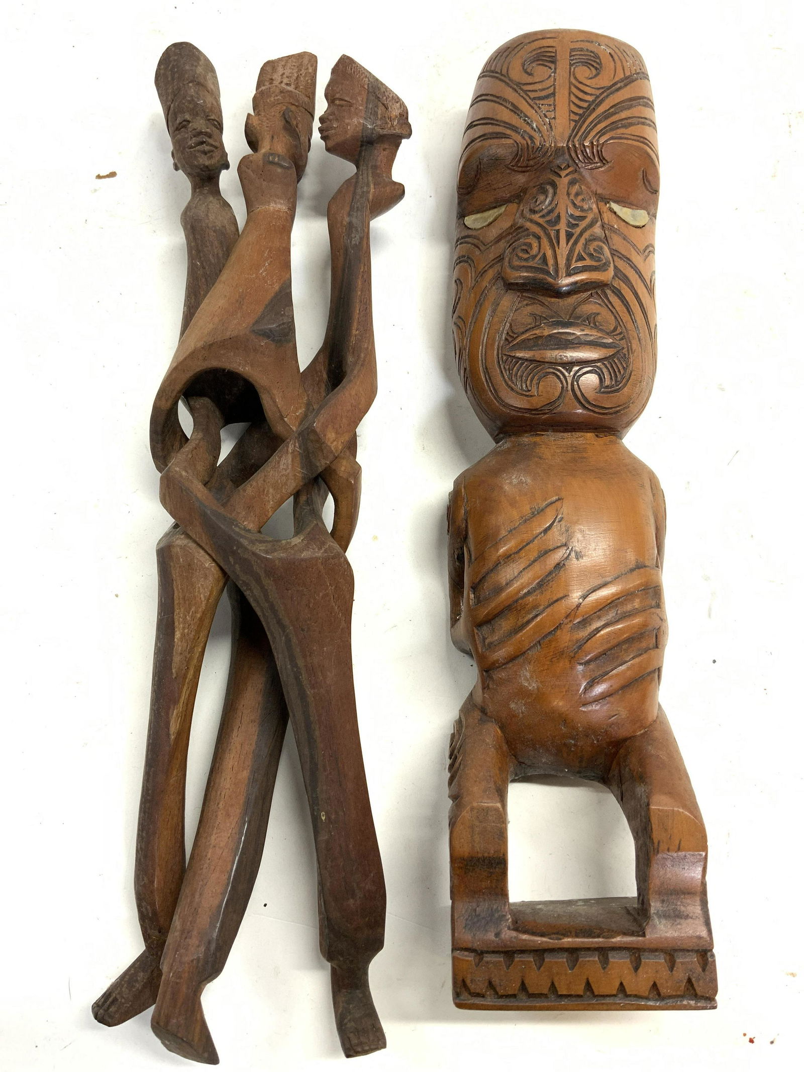 Lot 2 Carved Wooden Tribal Figures (1 of 7)