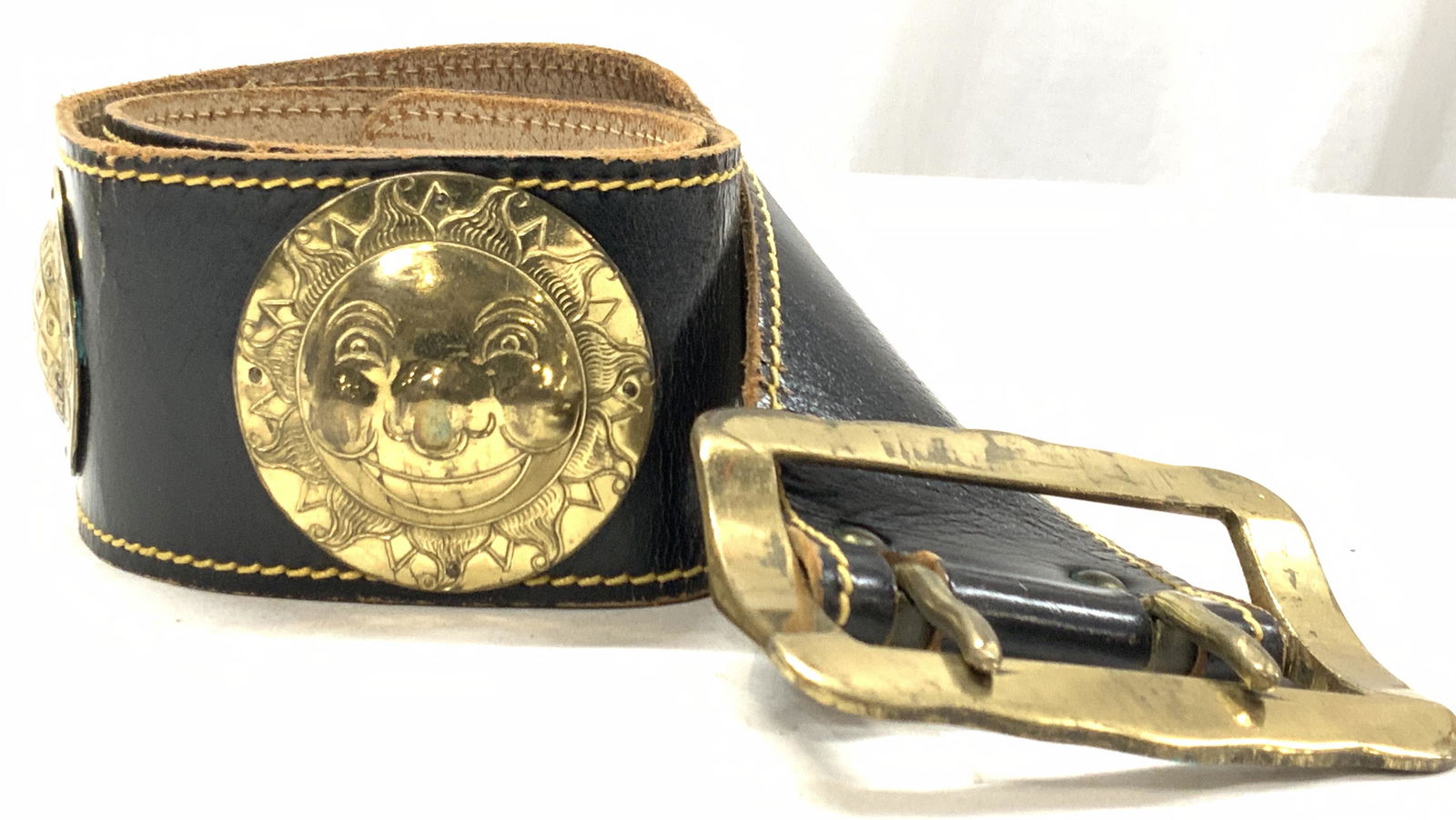 Hand Crafted Leather & Brass Accent Belt (1 of 8)