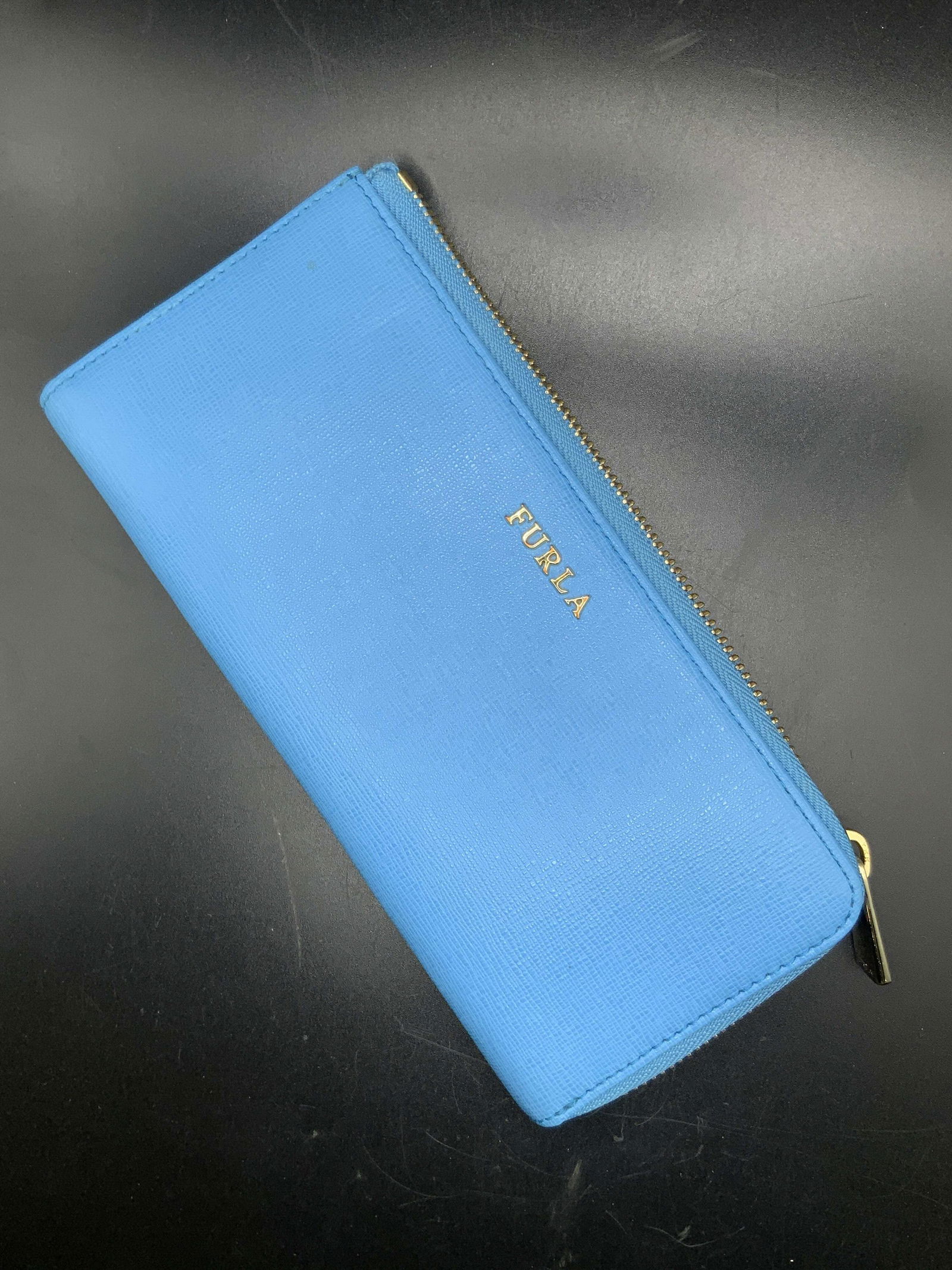 FURLA Sky Blue Zippered Genuine Leather Wallet (1 of 9)