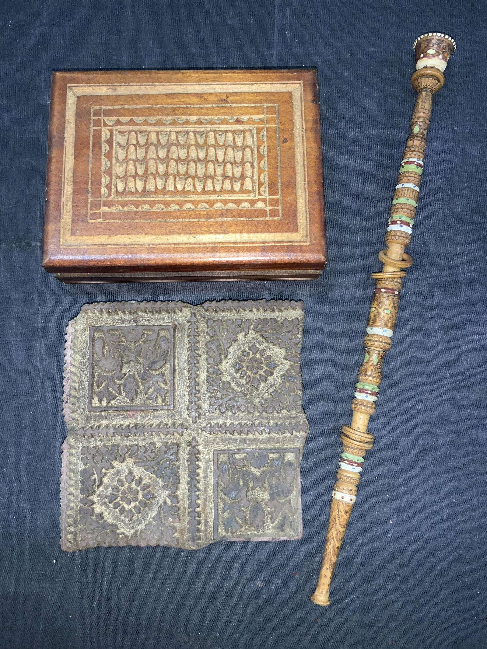 3 Intricate Carved Wooden Tabletop Accessories (1 of 11)