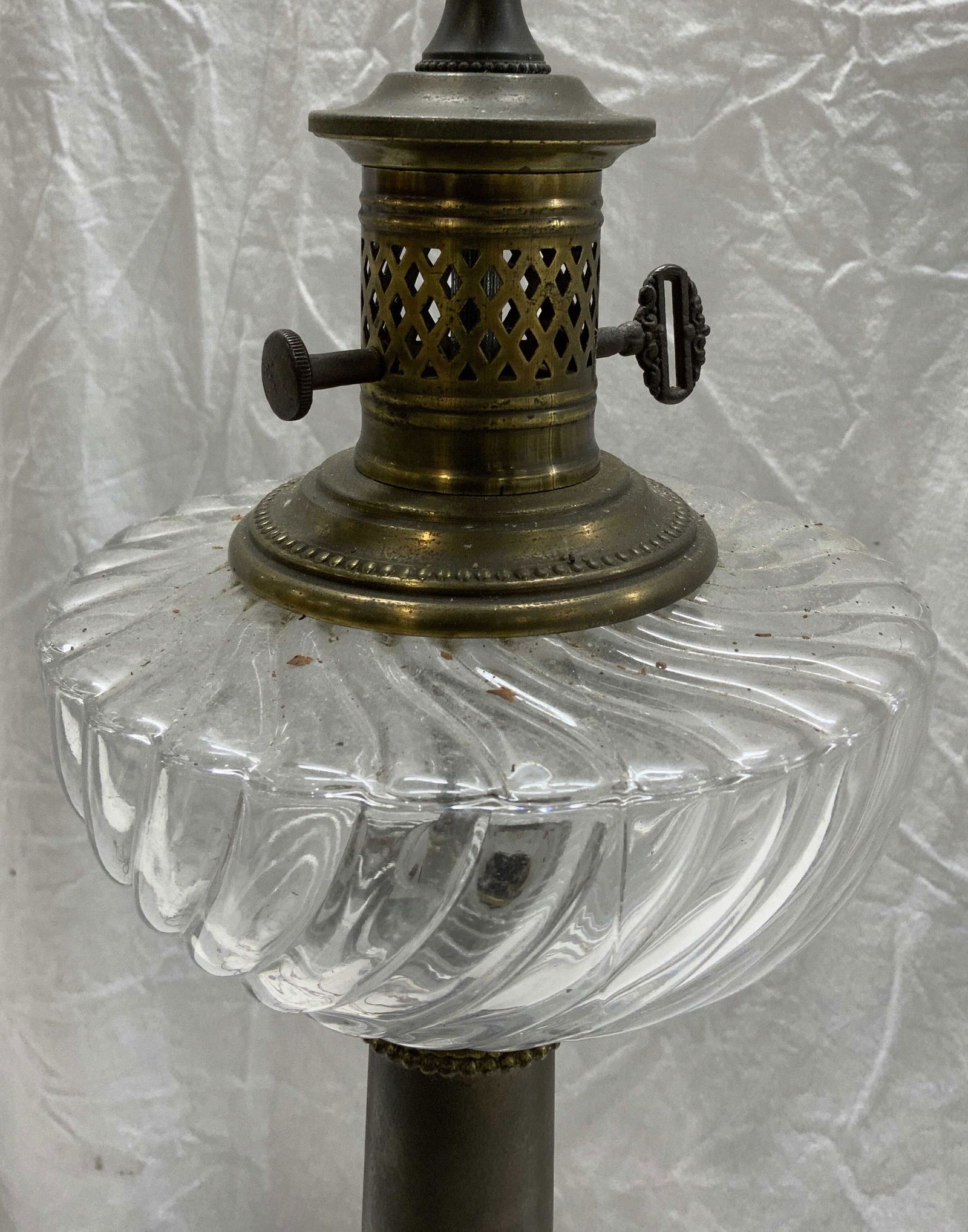 19th C. Style Brass & Glass Lamp (1 of 9)