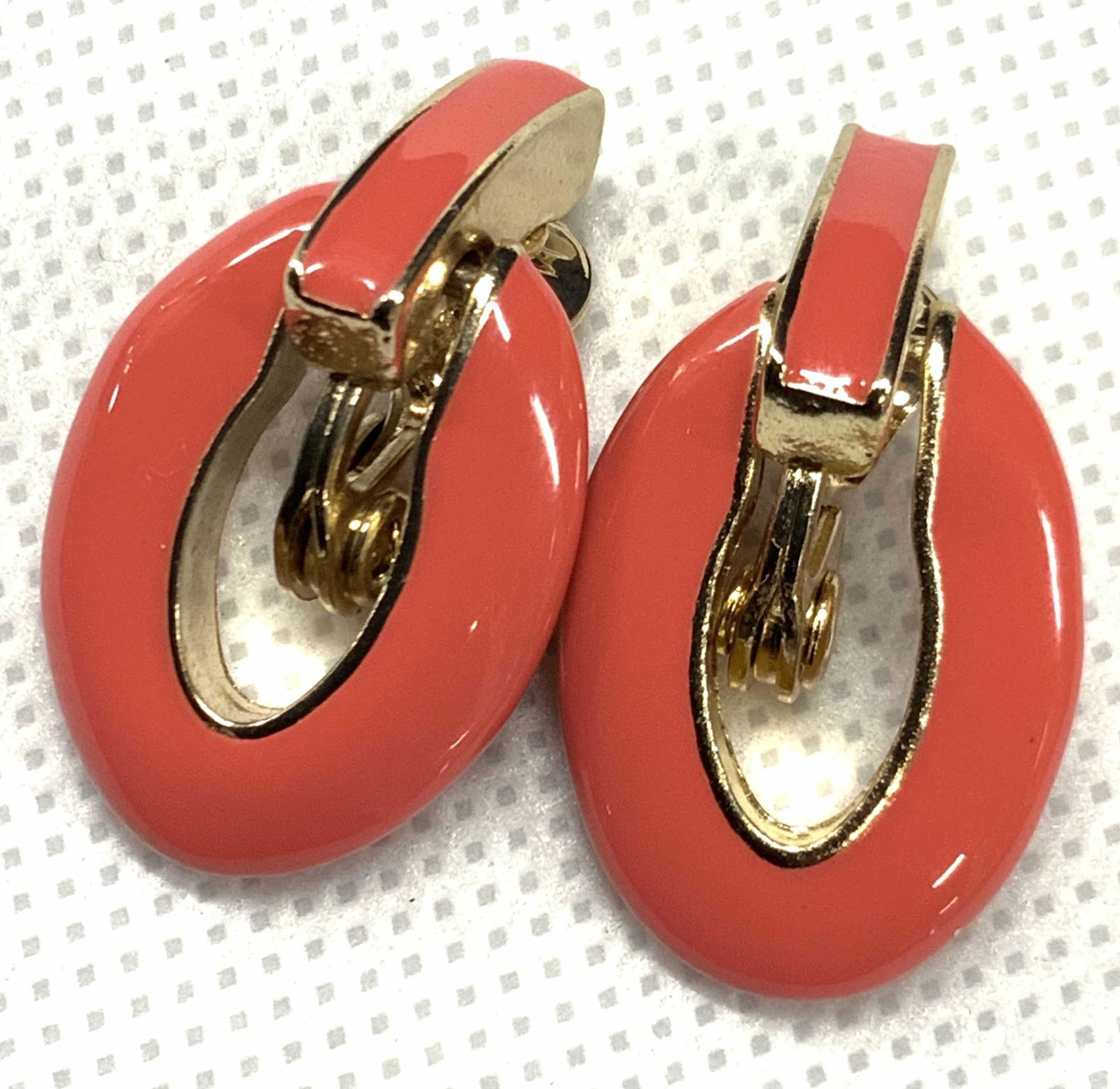 Anne Klein Pink Enamel Clip On Earrings (1 of 4)