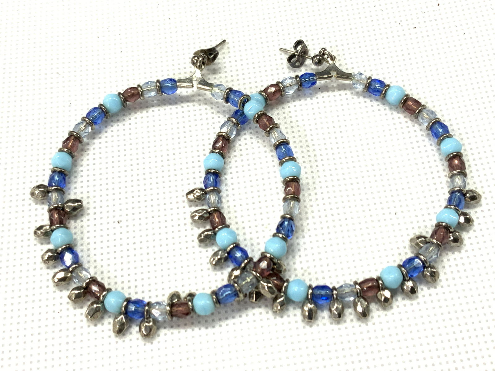 Bohemian Style Beaded Hoop Earrings (1 of 3)