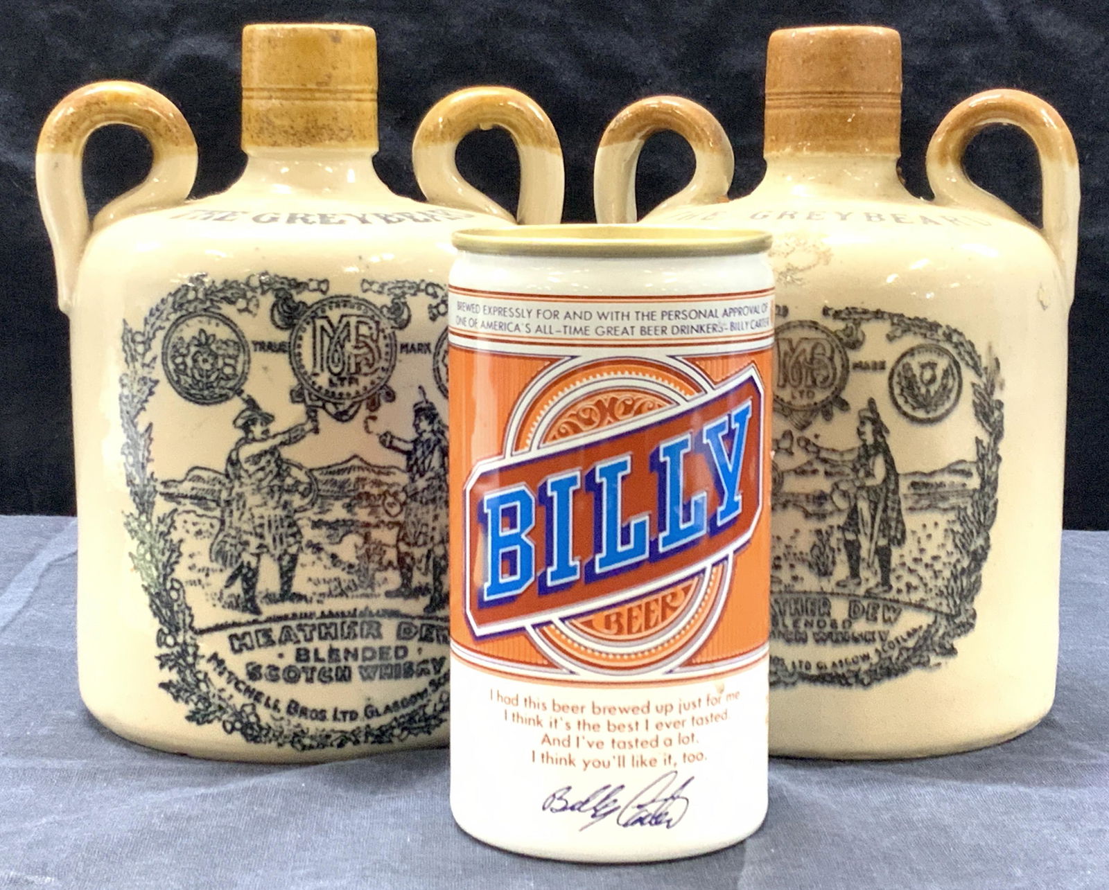 Collectible Billy Carter Beer & Whiskey Bottles (1 of 9)